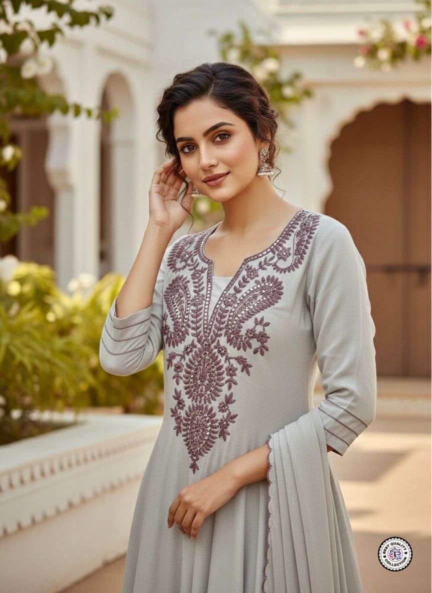 KF-6036 BY ASLIWHOLESALE MUSLIN COTTON STITCHED PUNJABI DRESSES-00096