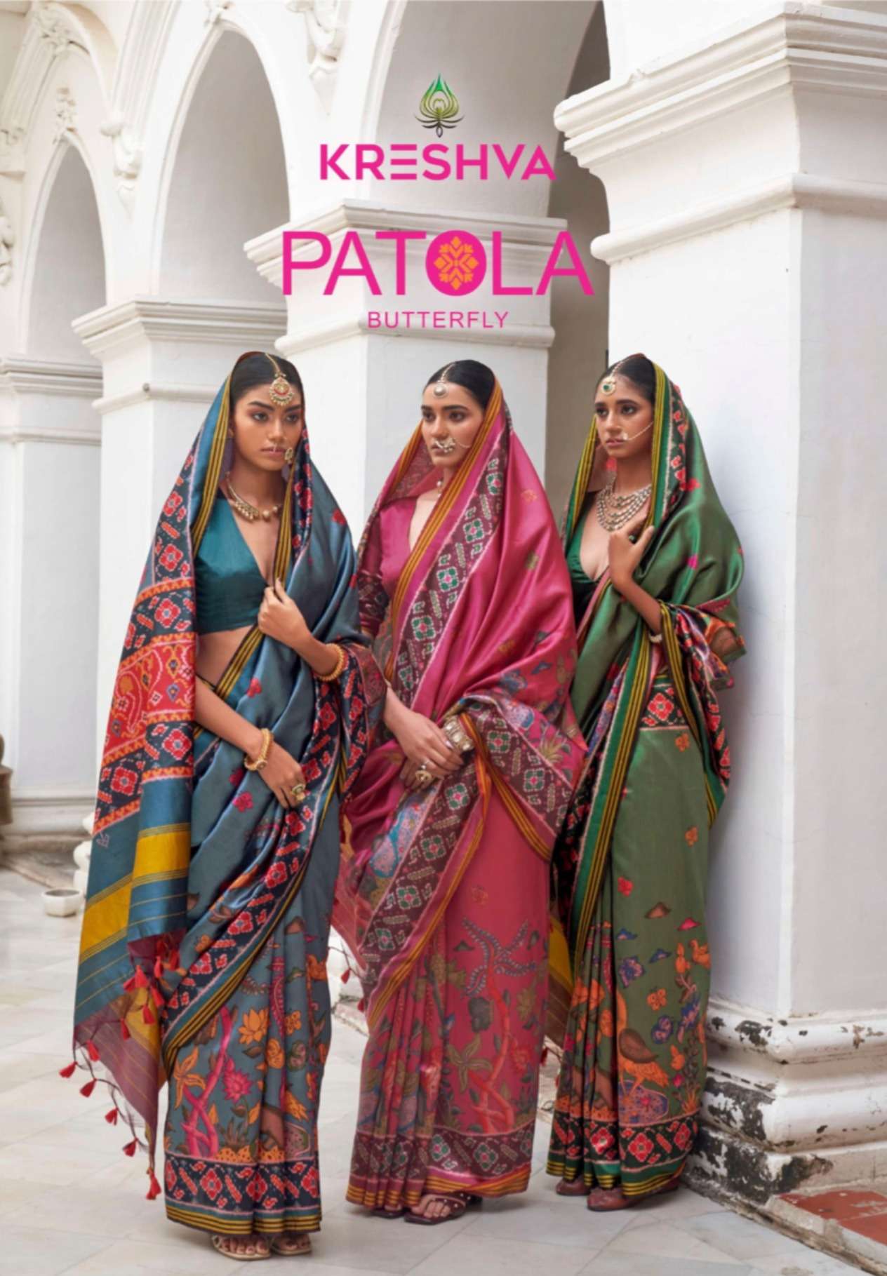 KRESHVA PATOLA BUTTERFLY 280 TO 285 SERIES SILK SAREES-00137