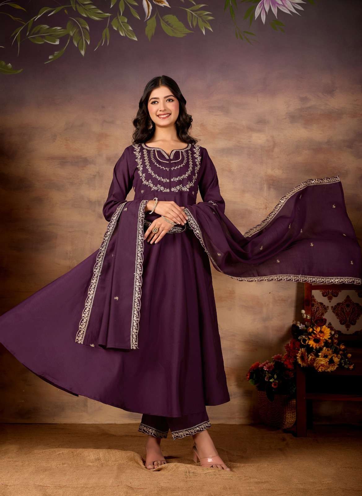 KRIVA VOL-8 BY ASLIWHOLESALE ROMAN SILK EMBROIDERY SUITS - 00104
