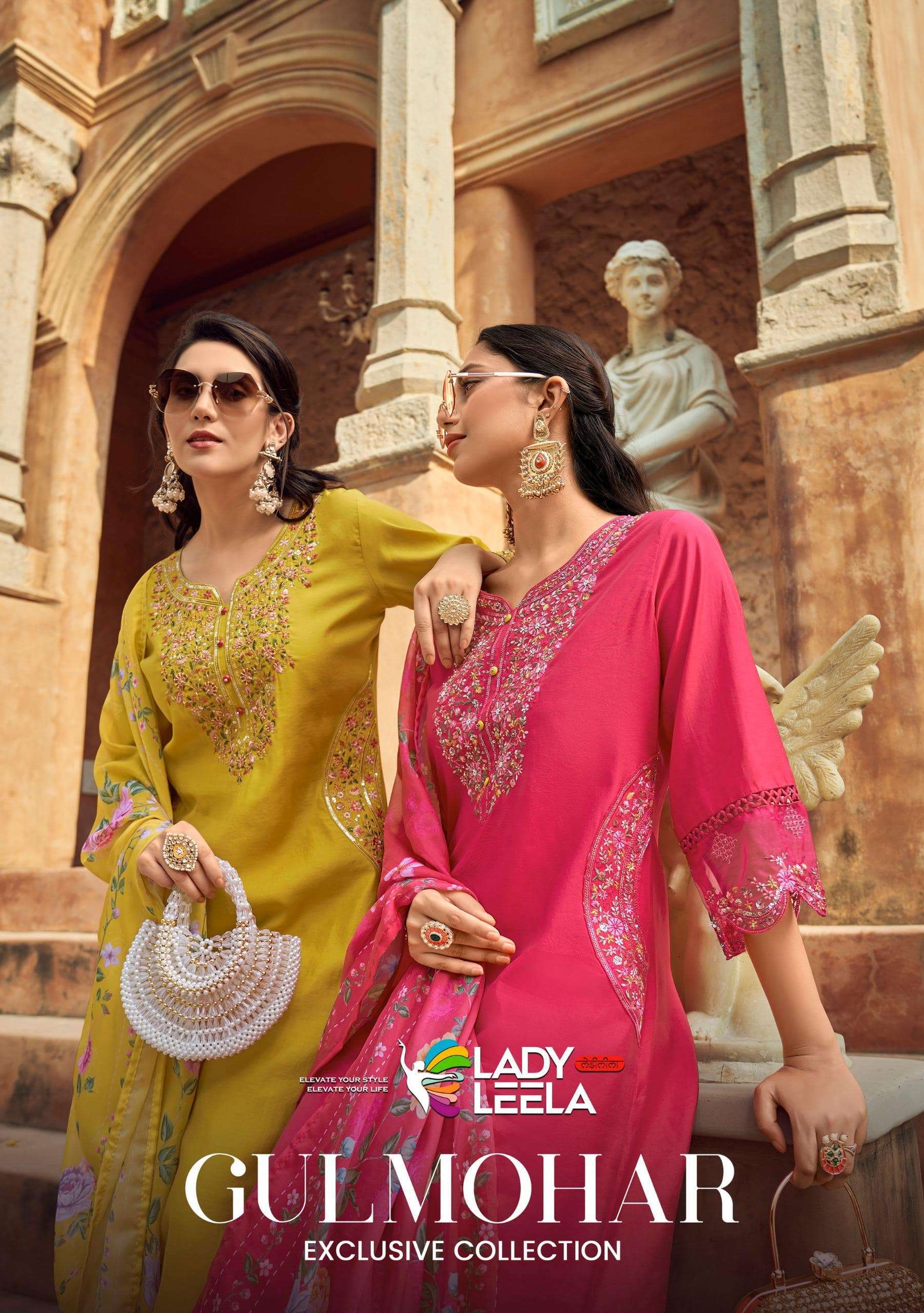 LADY LEELA GULMOHAR 50111 TO 50114 SERIES VISCOSE SILK EMBROIDERY DRESSES-00028