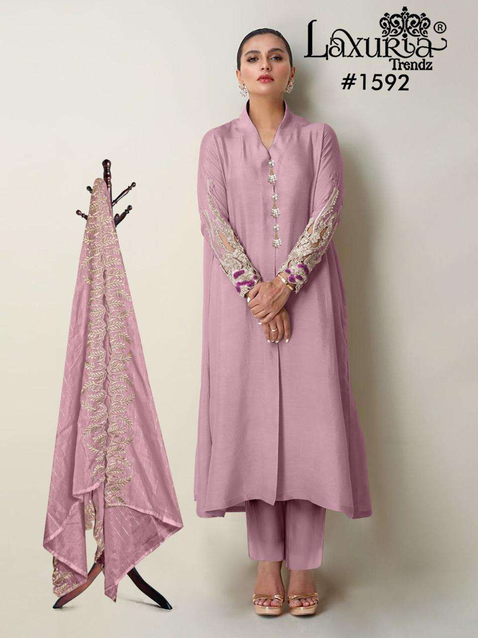 LAXURIA TRENDZ 1592 SERIES SATIN EMBROIDERY DRESSES-00005
