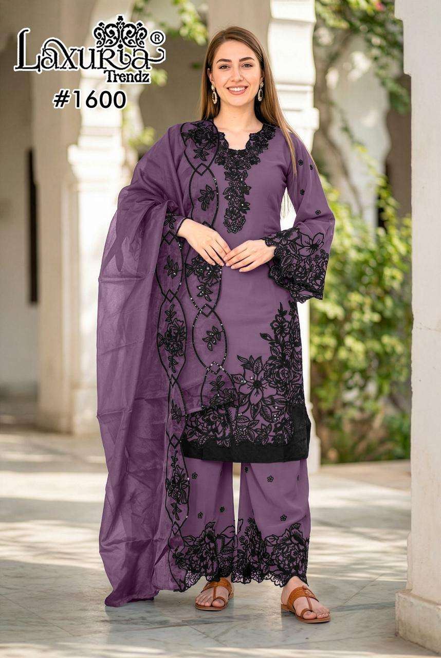 LAXURIA TRENDZ 1600 FAUX GEORGETTE EMBROIDERY DRESSES-00005