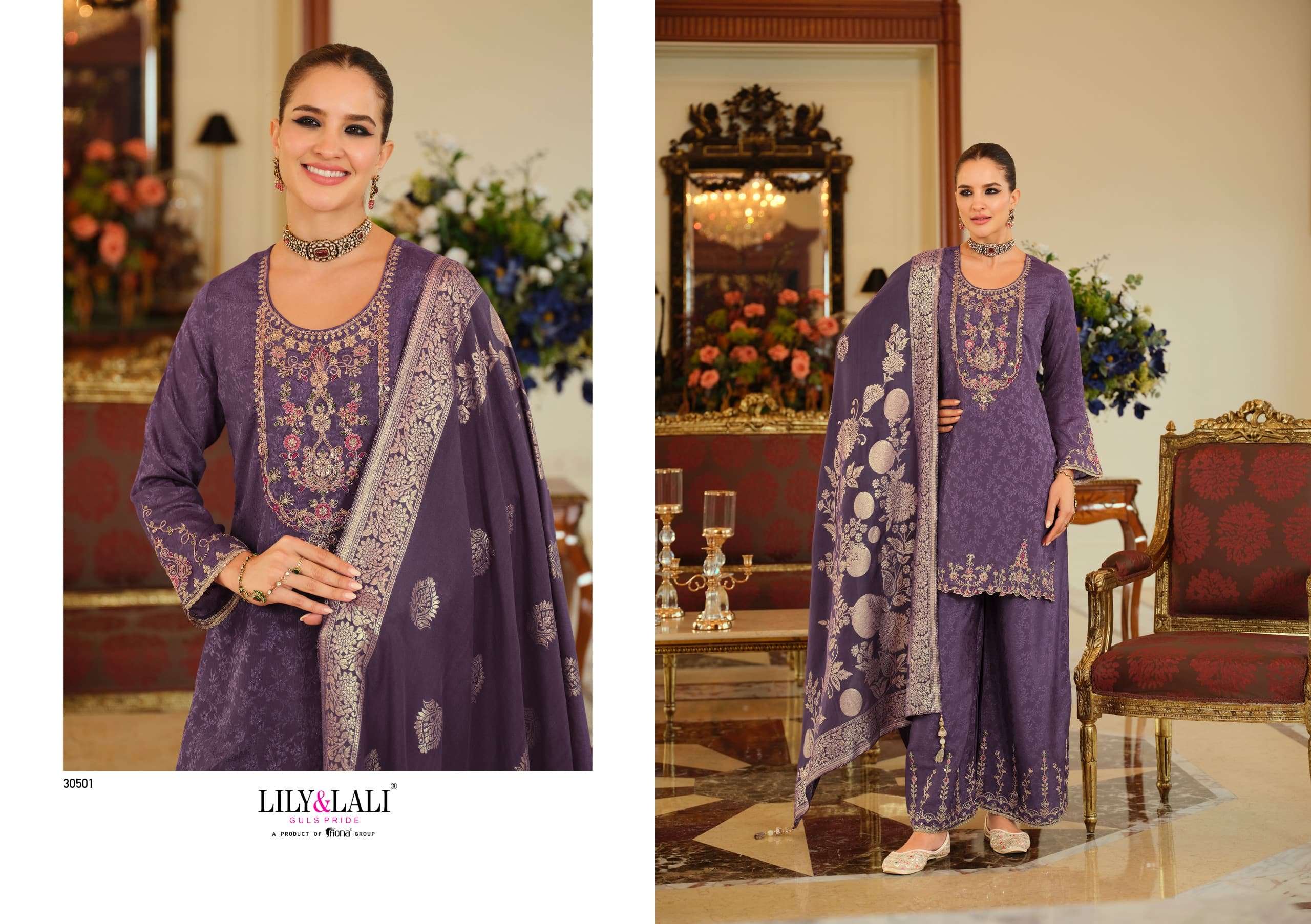LILY LALI NATALIE 30501 TO 30504 SERIES CHINON SILK HANDWORK DRESSES-00028