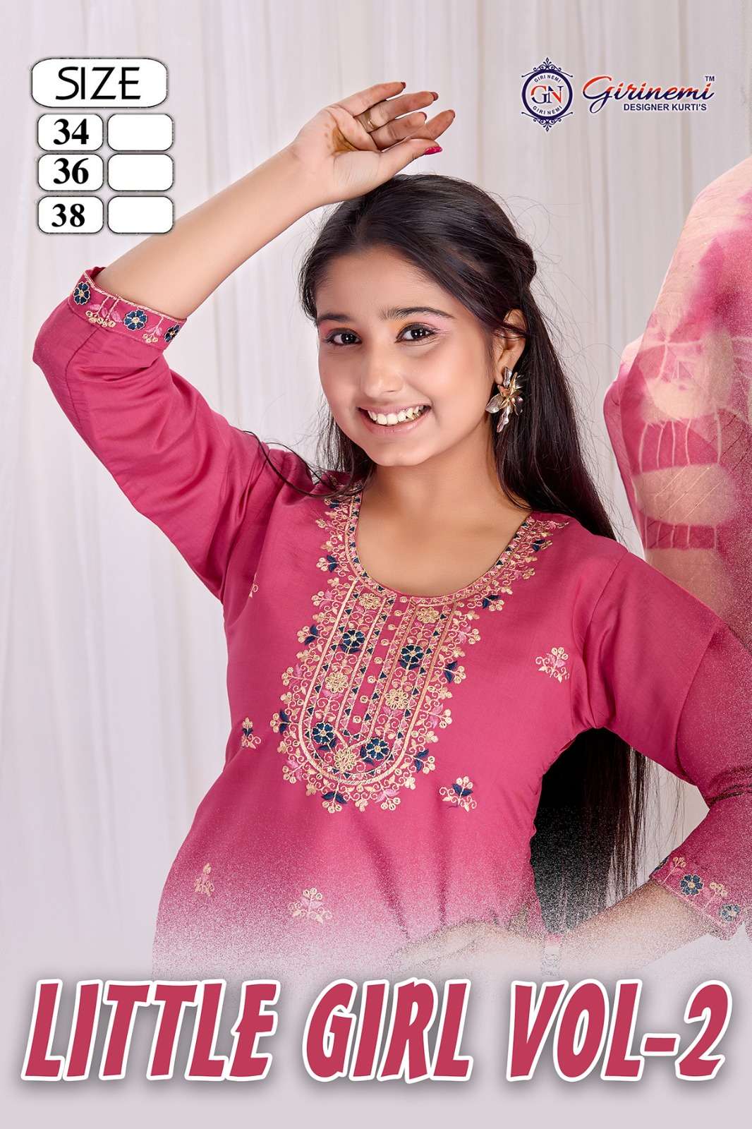 LITTLE GIRL KIDS VOL-2 BY ASLIWHOLESALE ROMAN SILK EMBROIDERY DRESSES -00320