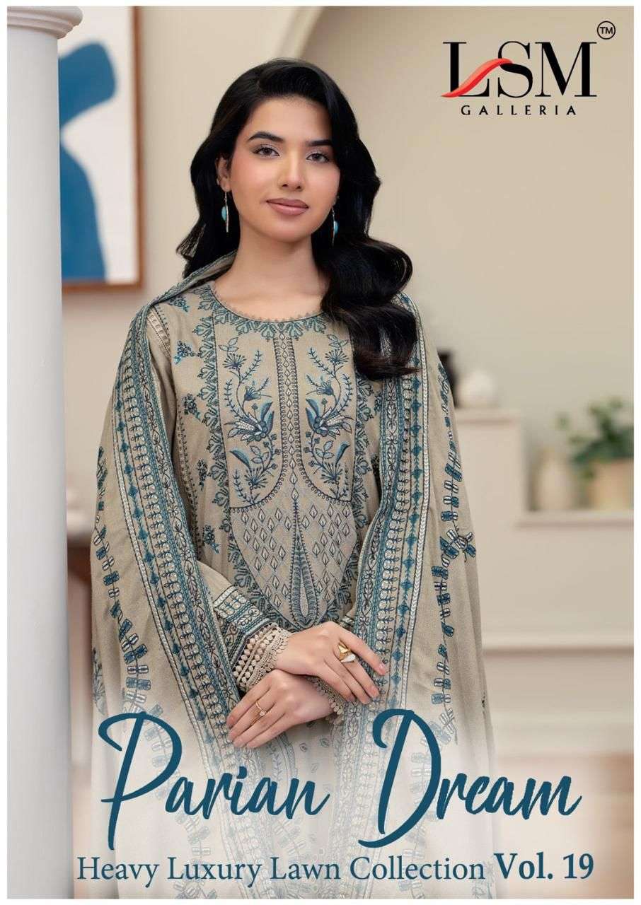 LSM GALLERIA PARIAN DREAM VOL-19 1901 TO 1906 SERIES PURE LAWN PAKISATNI DRESSES-00201