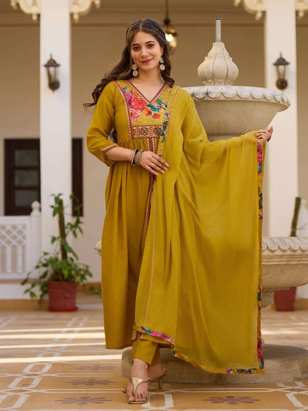 MANALI BY ASLIWHOLESALE VISCOSE SILK EMBROIDERY DRESSES-00264