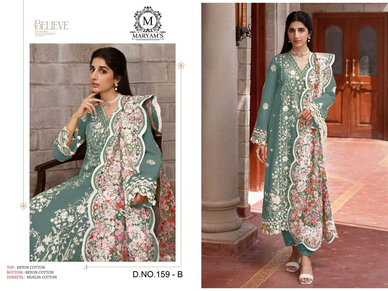 MARYAM’S - 159 RAYON PRINTED PAKISTANI DRESSES-00022