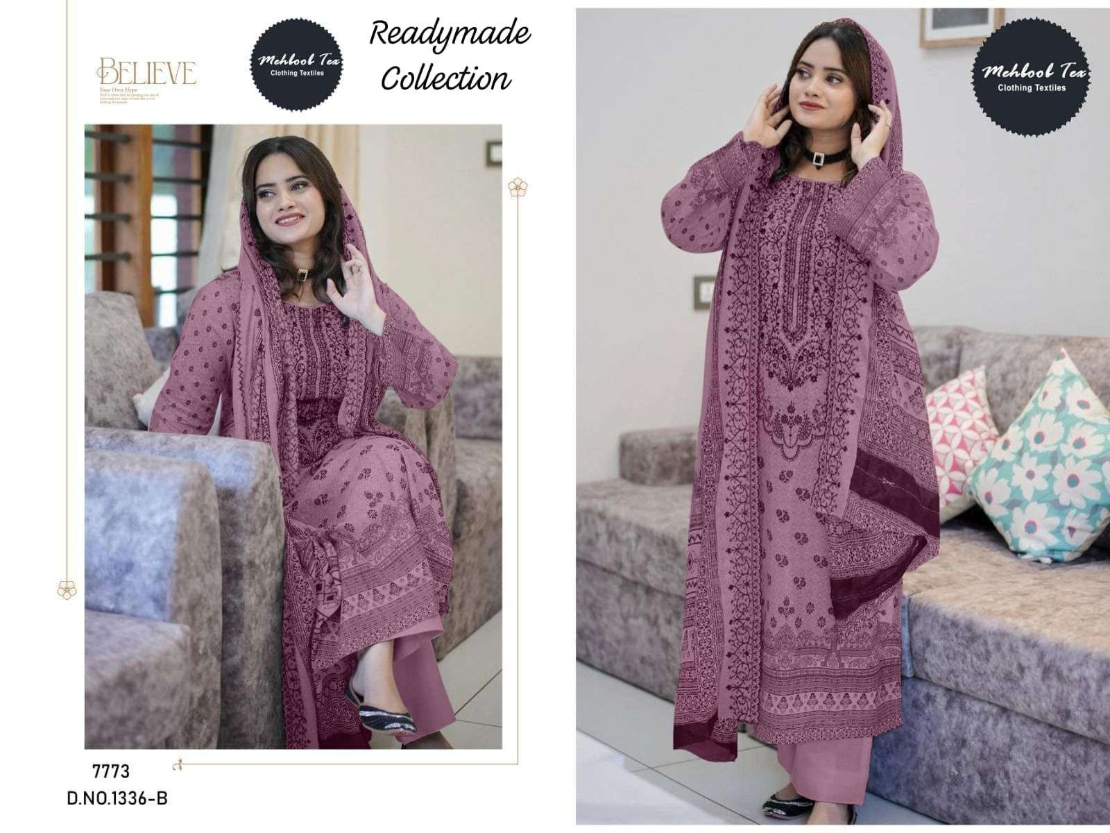 MEHBOOB TEX 1336 B TO C SERIES COTTON EMBROIDERY DRESSES-00062