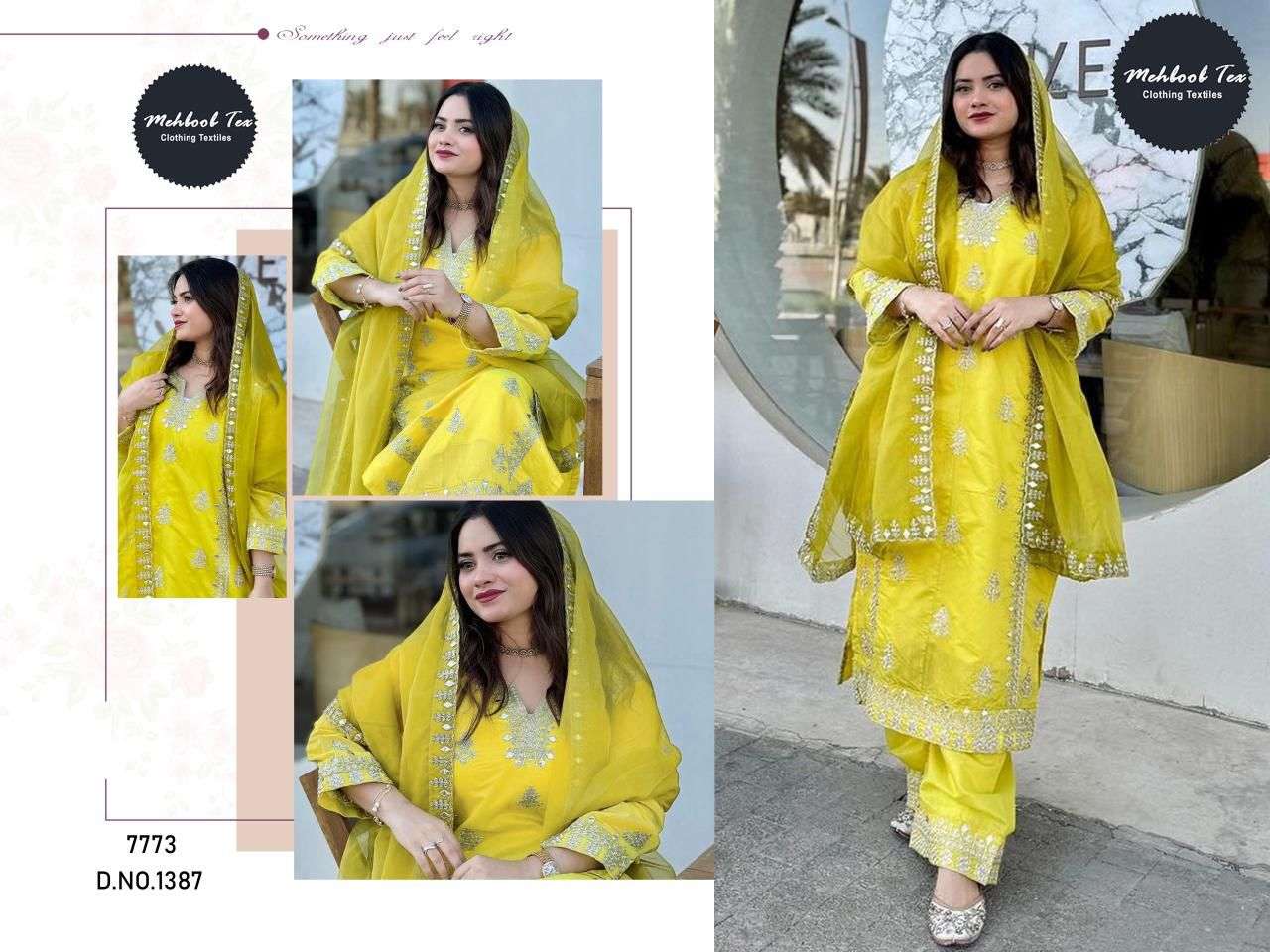MEHBOOB TEX 1387 CHINON SILK EMBROIDERY DRESSES-00062