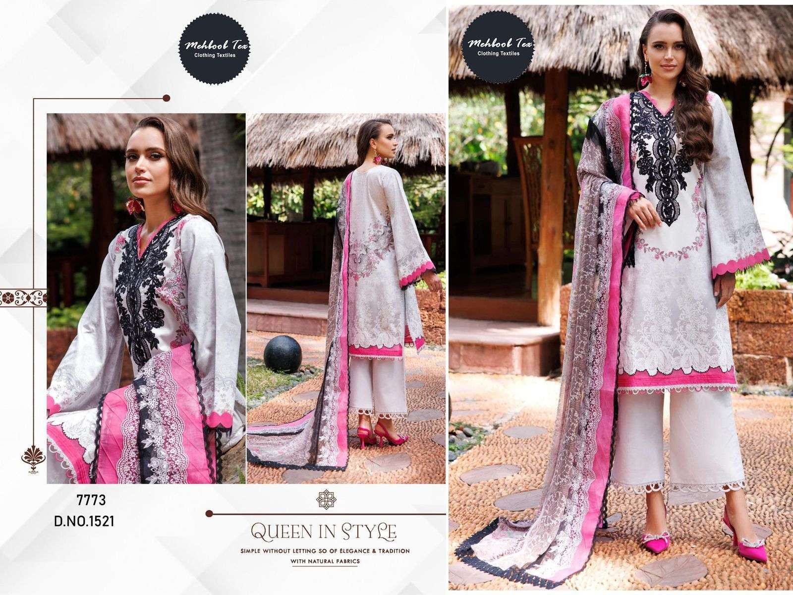 MEHBOOB TEX 1521 A SERIES COTTON PRINTED EMBROIDERY DRESSES-00071