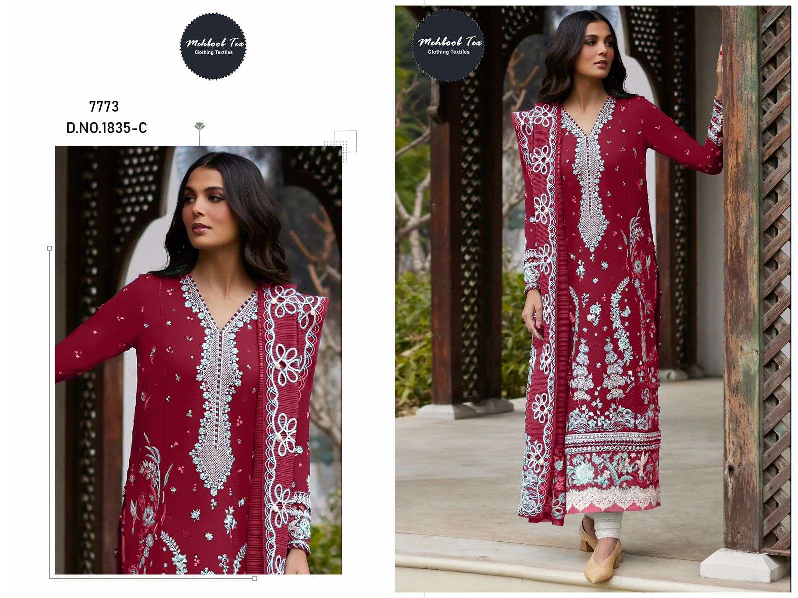 MEHBOOB TEX 1835 SERIES PURE COTTON EMBROIDERY PAKISATNI DRESSES-00071