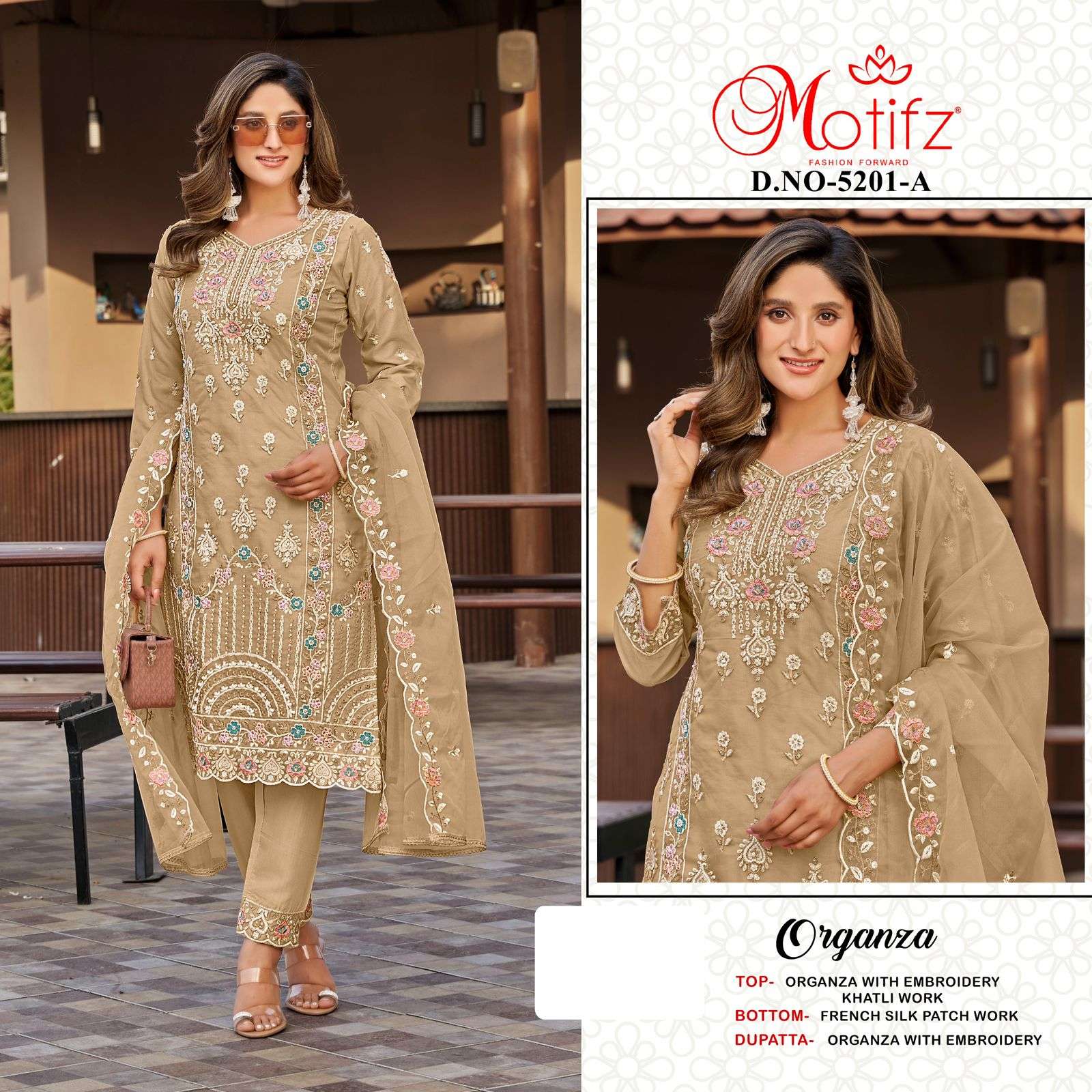 Motifz 5201 A TO D SERIES ORGANZA EMBROIDERY DRESSES-00201 