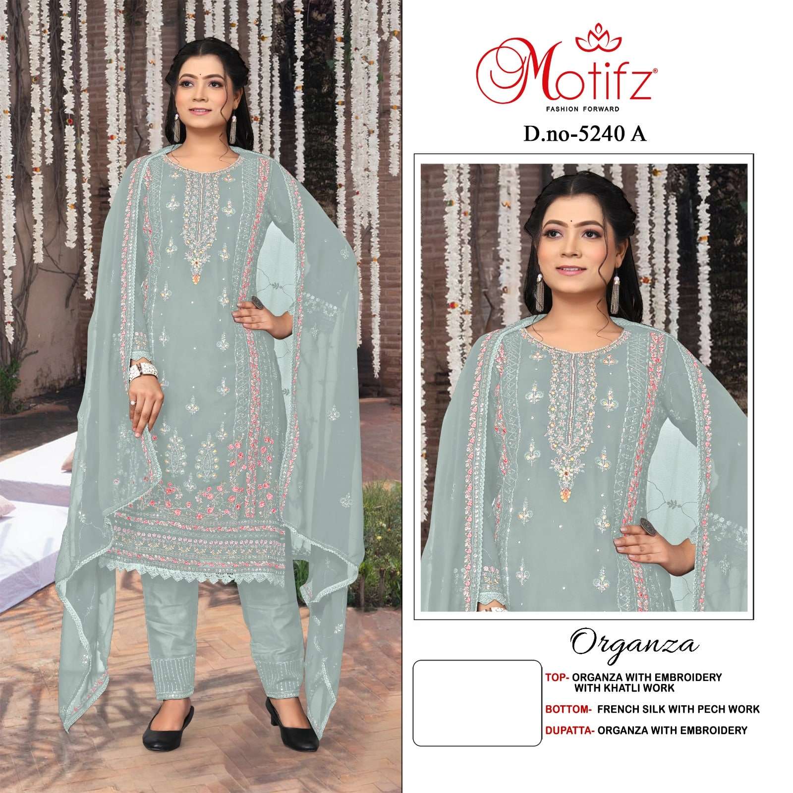 MOTIFZ 5240 A TO D SERIES ORGANZA EMBROIDERY DRESSES-00201