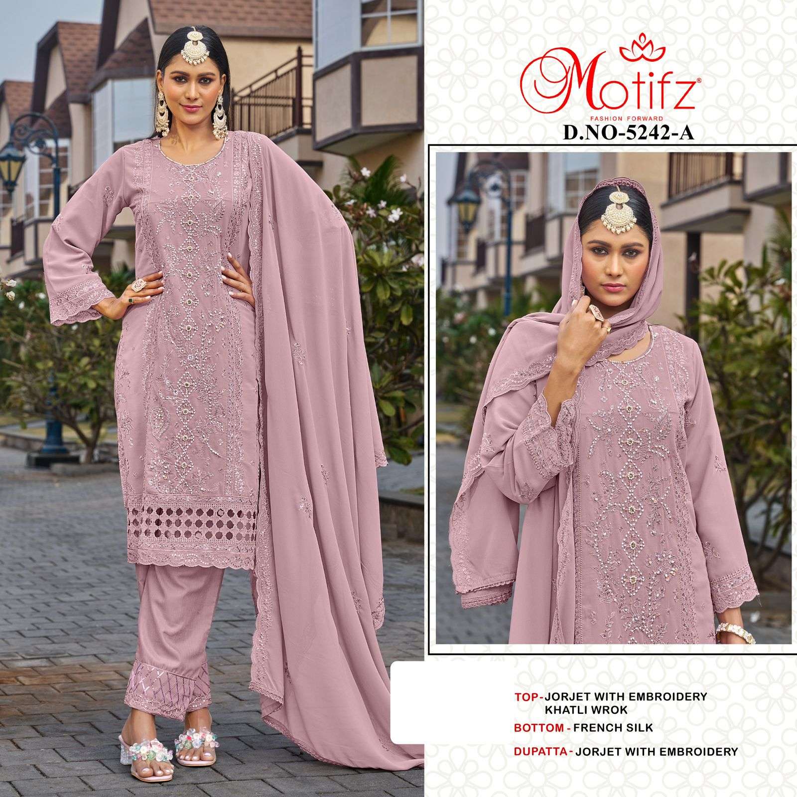 MOTIFZ 5242 A TO D SERIES GEORGETTE EMBROIDERY DRESSES-00201