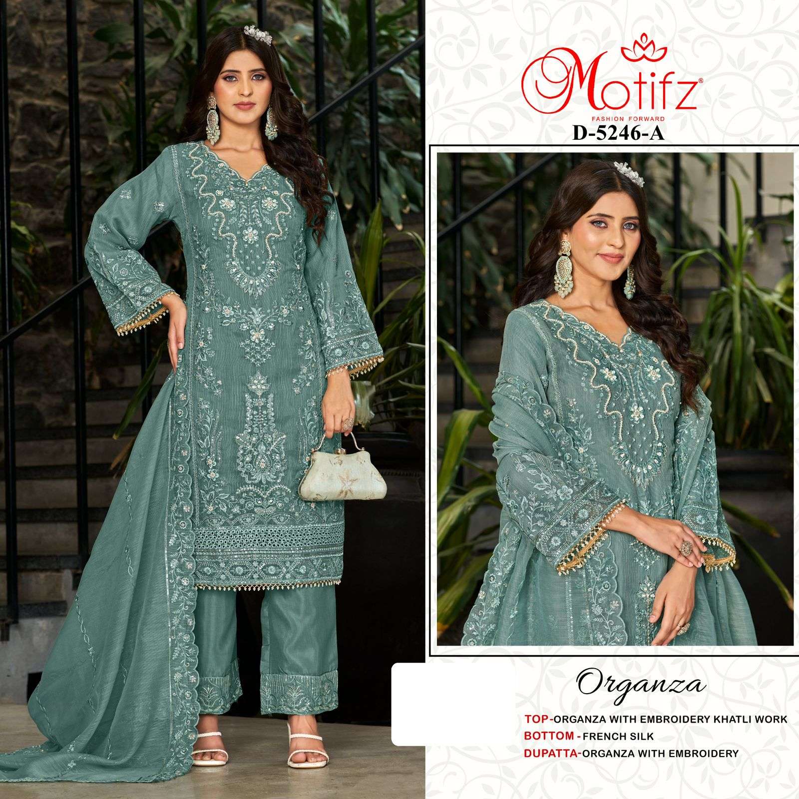 MOTIFZ 5246 A TO D SERIES ORGANZA EMBROIDERY DRESSES-00201