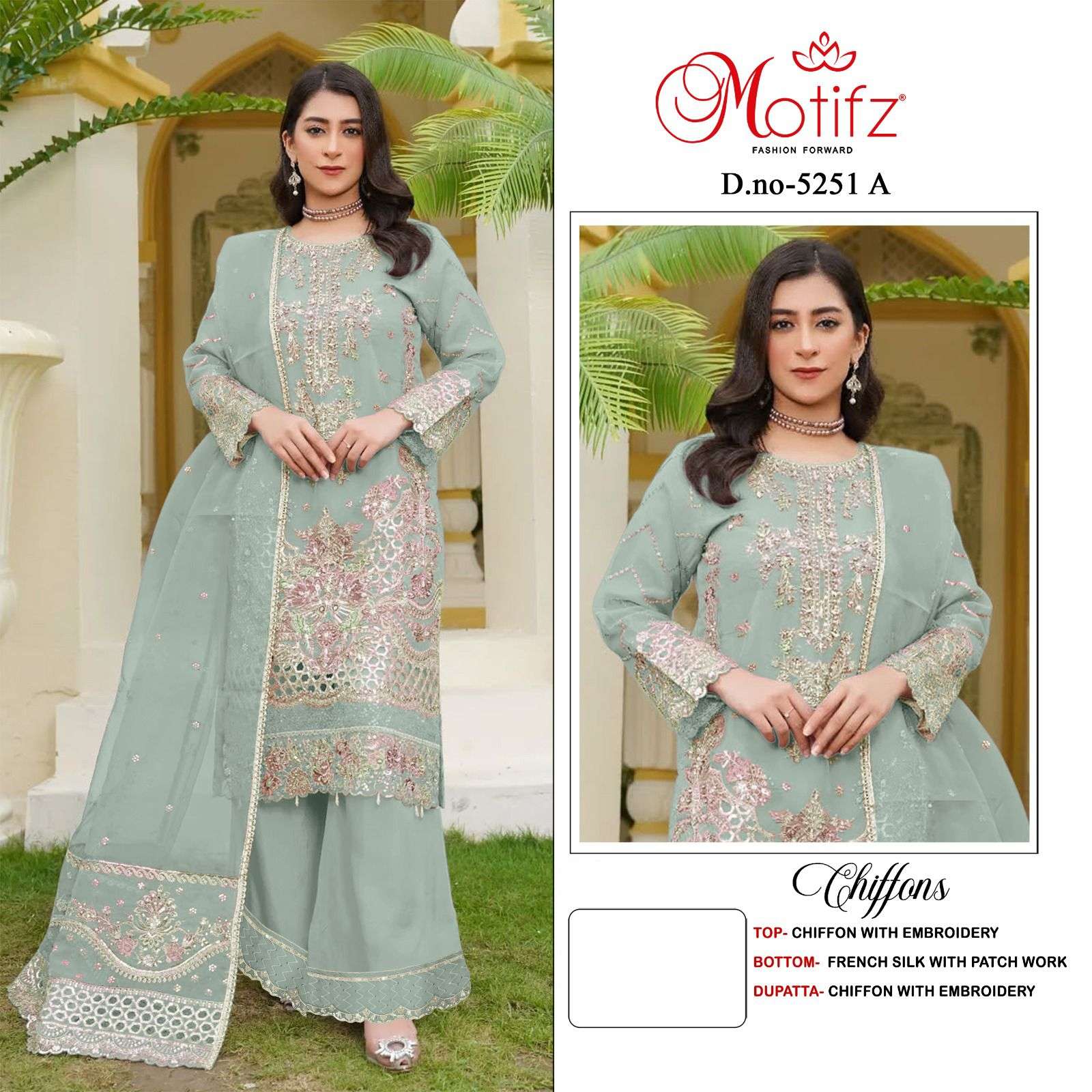 MOTIFZ 5251 A TO D SERIES CHIFFON EMBROIDERY DRESSES-00201
