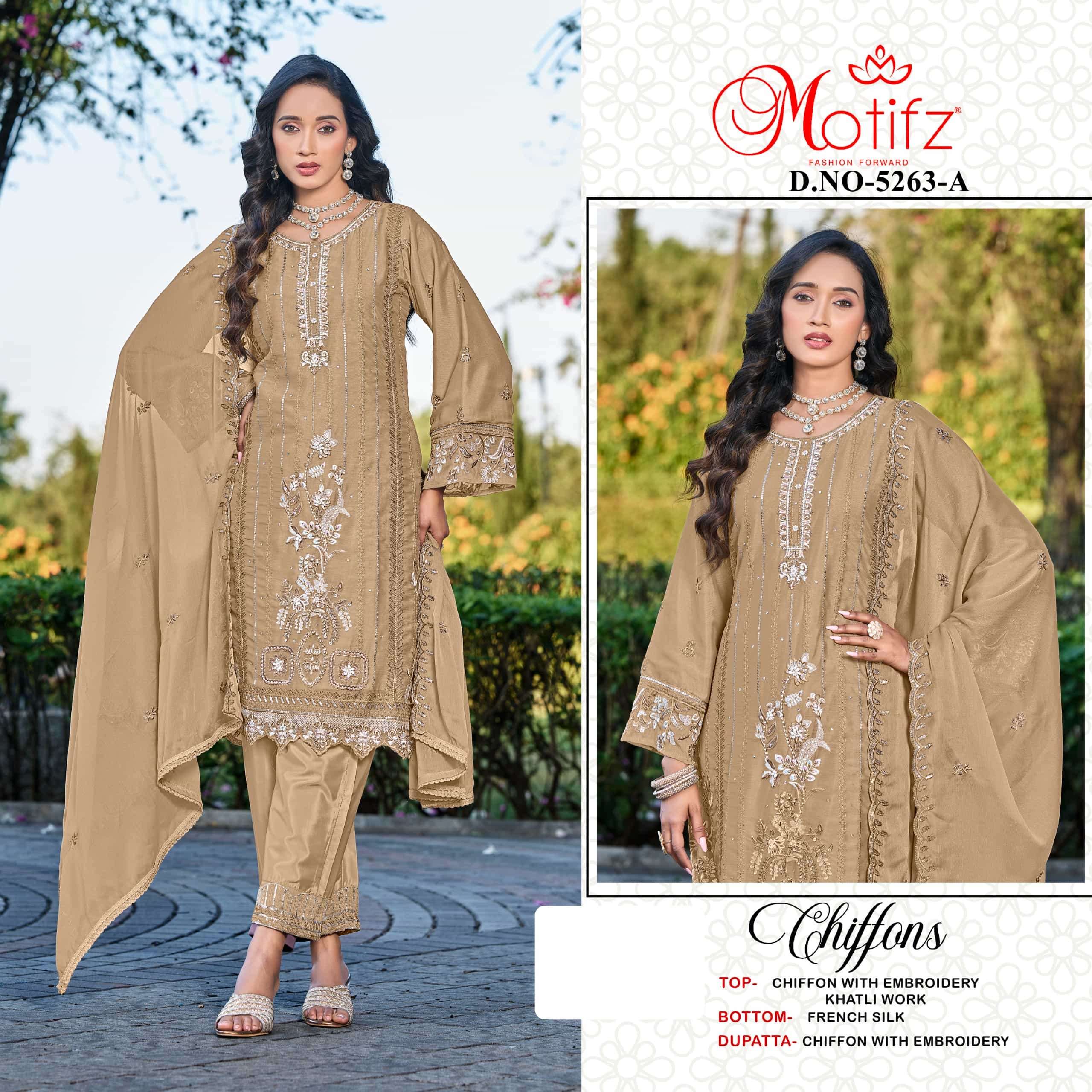 MOTIFZ 5263 A TO D SERIES CHIFFON EMBROIDERY DRESSES-00201