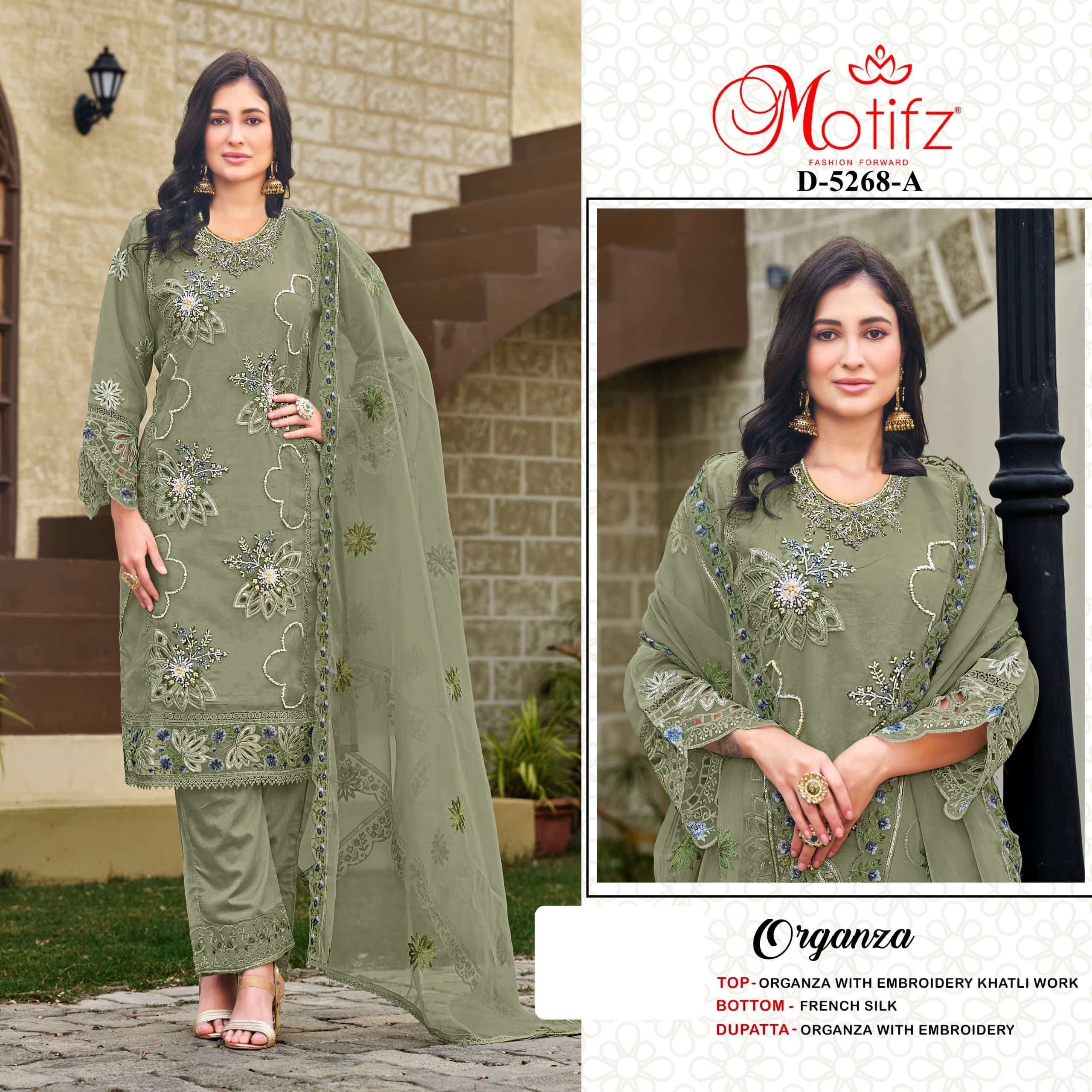 MOTIFZ 5268 A TO D SERIES ORGANZA EMBROIDERY DRESSES-00201