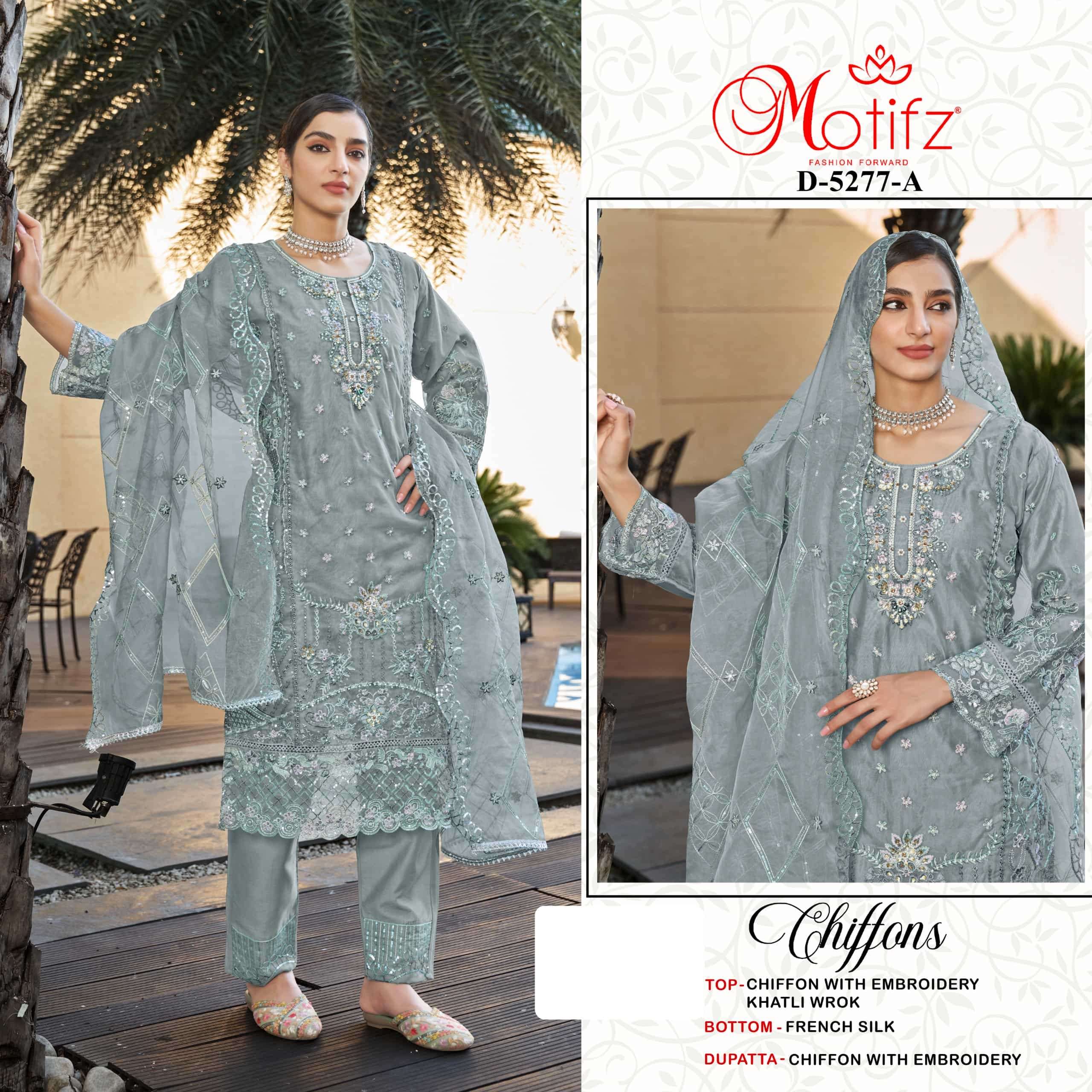 MOTIFZ 5277 CHIFFON EMBROIDERY DRESSES-00201