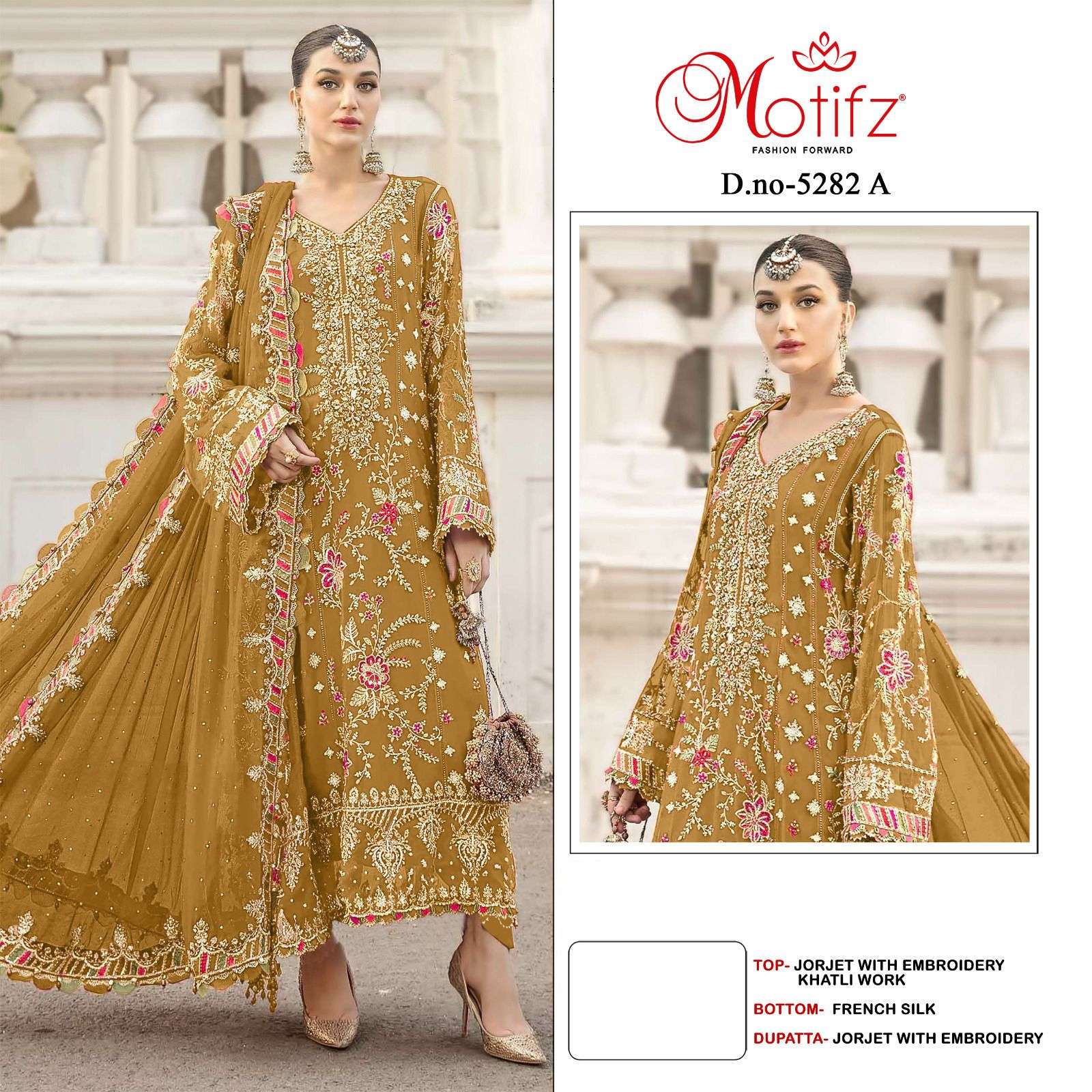 MOTIFZ 5282 A TO D SERIES GEORGETTE EMBROIDERY DRESSES-00201