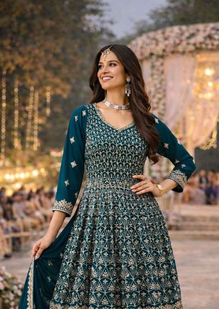 MRUDANGI MEERA GEORGETTE EMBROIDERY STITCHED SHARARA SUITS -00095