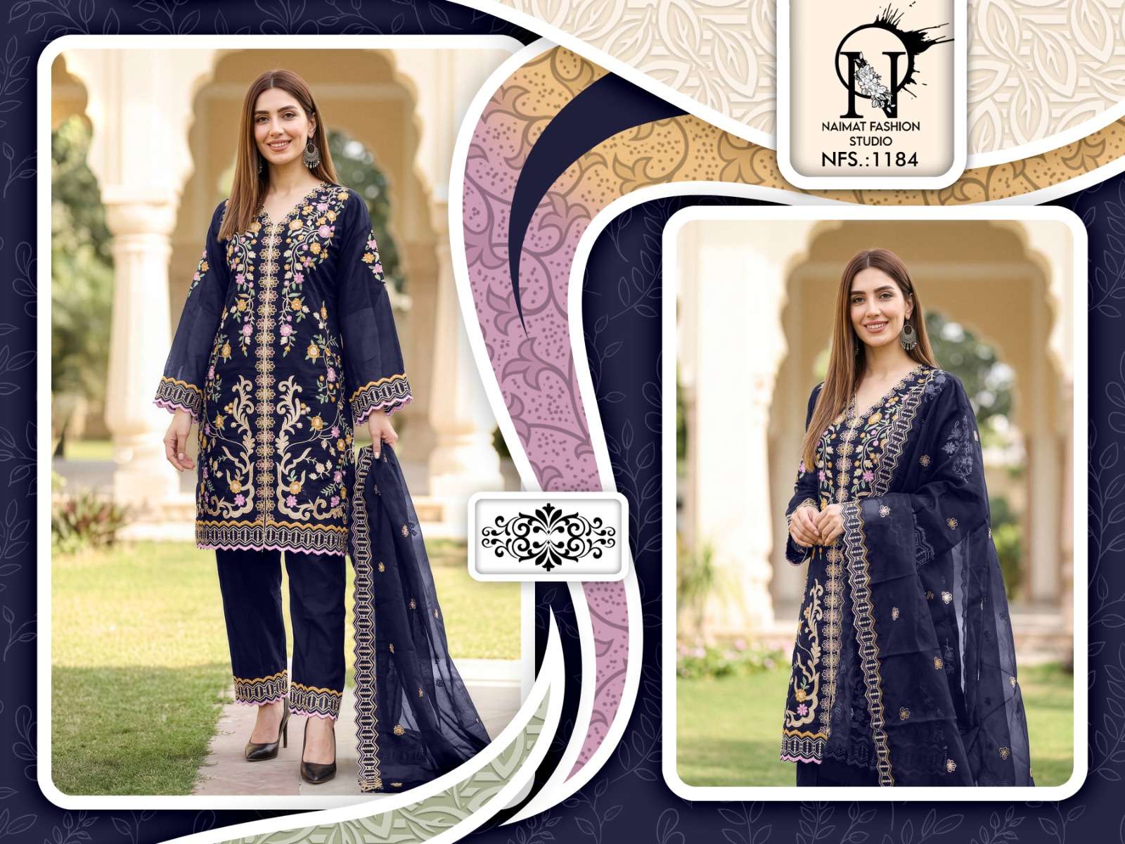 NAIMAT FASHION NFS-1184 LIBERTY SILK EMBROIDERY PAKISTANI DRESSES-00088