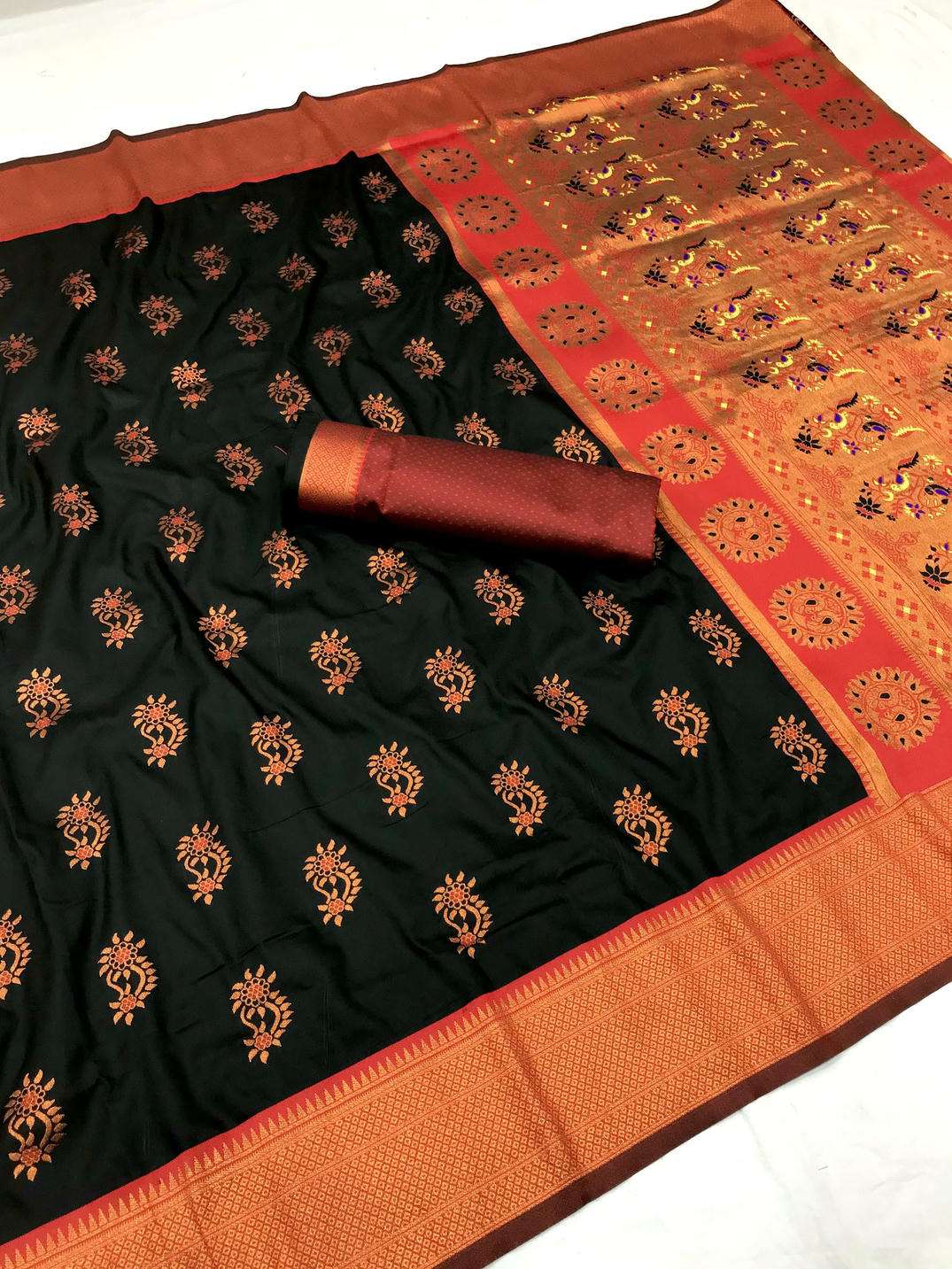 NATHANI BY ASLIWHOLESALE PAITHANI SILK PRINTED SAREES-00230