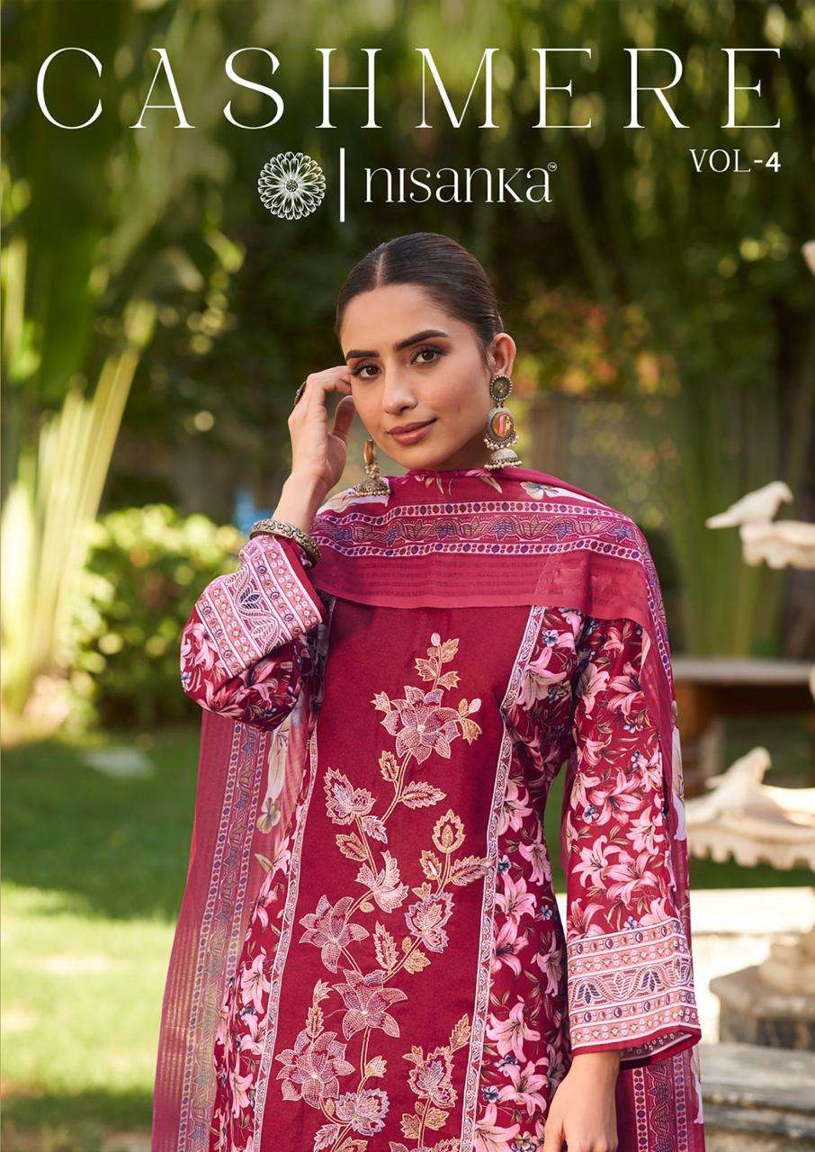 NISANKA CASHMERE VOL-04 01 TO 04 SERIES COTTON EMBROIDERY DRESSES-00011