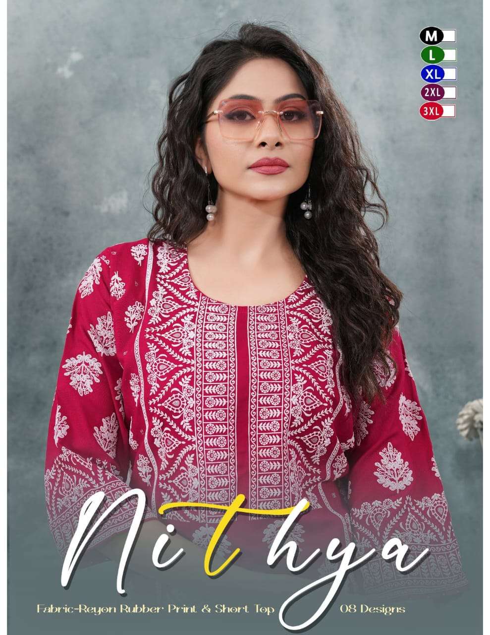NITHYA BY ASLIWHOLESALE RAYON PRINTED TUNIC KURTIS-00320