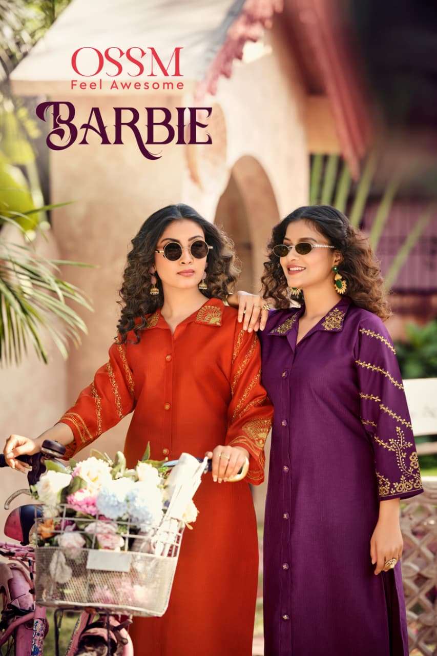 OSSM BARBIE 1001 TO 1006 SERIES SILK EMBROIDERY CO-ORD SET-00014