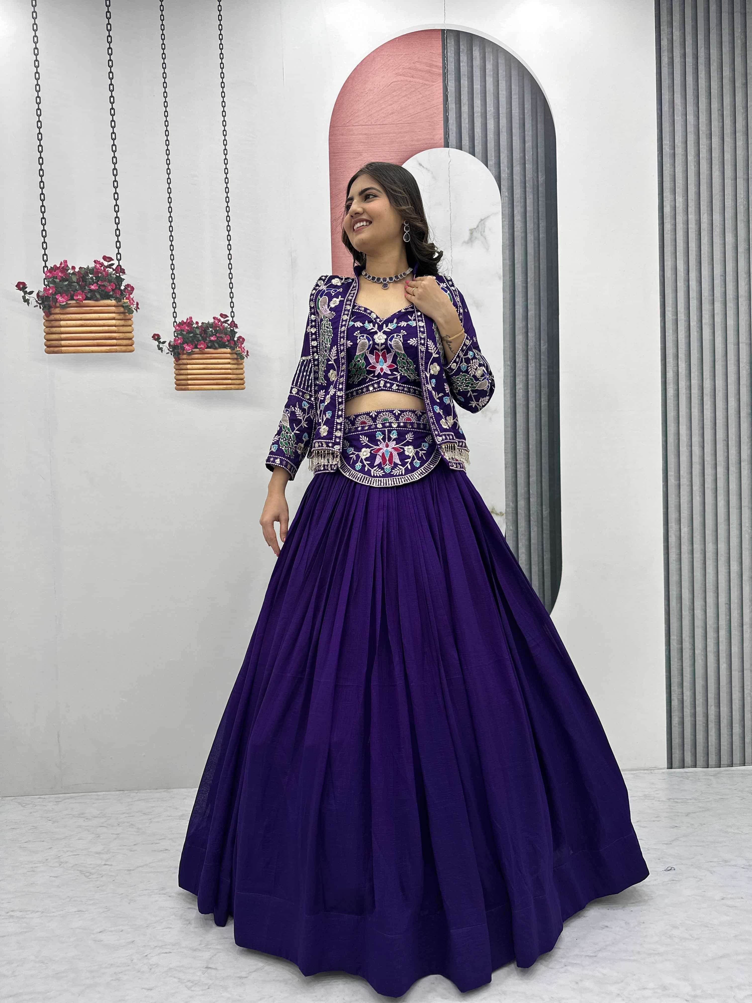 PC-559 BY ASLIWHOLESALE VICHITRA SILK EMBROIDERY LEHENGAS-00045