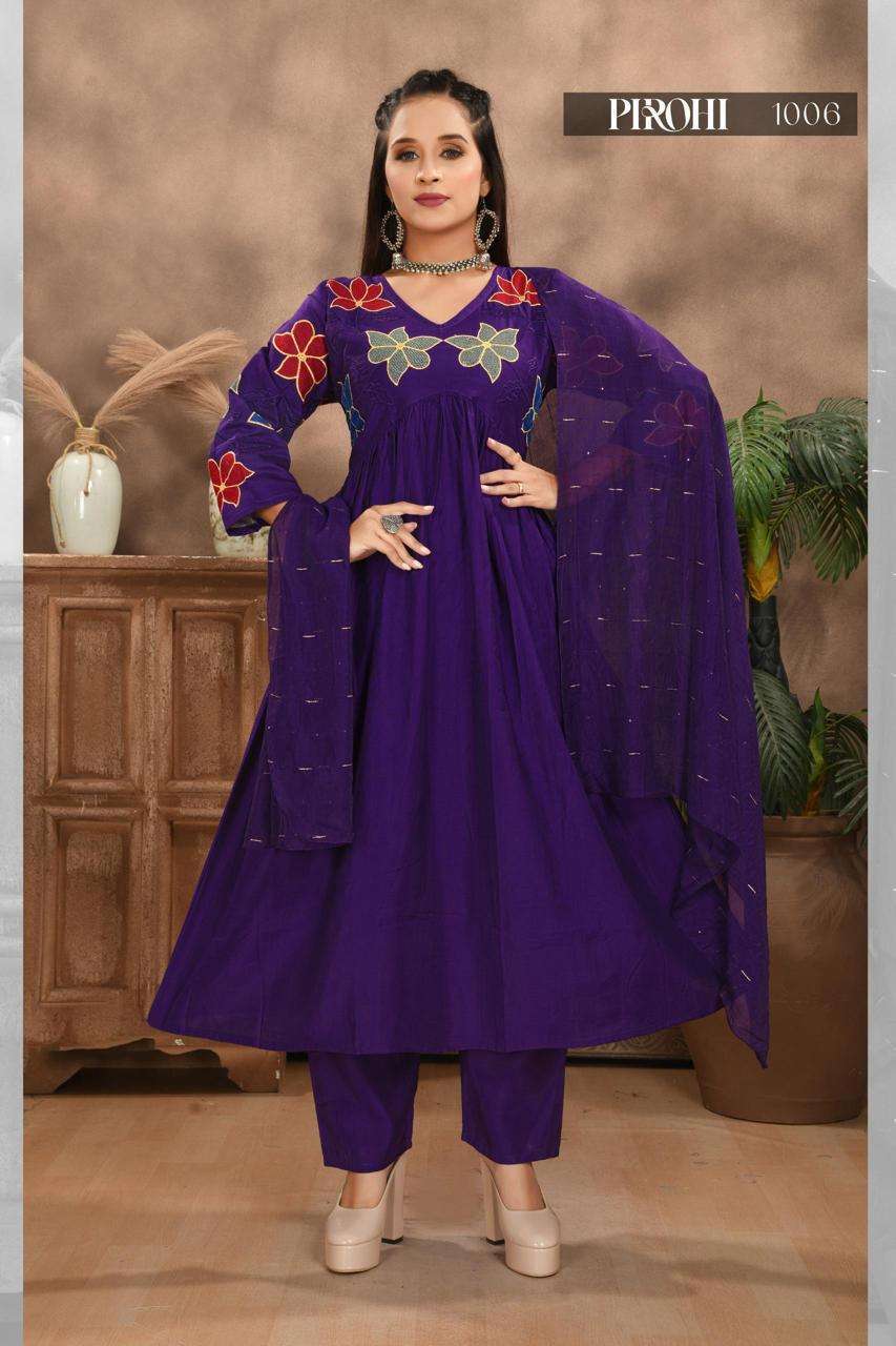 PIROHI BY ASLIWHOLESALE 1001 TO 1008 VERTICAN ANARKALI STITCHED DRESSES-00320
