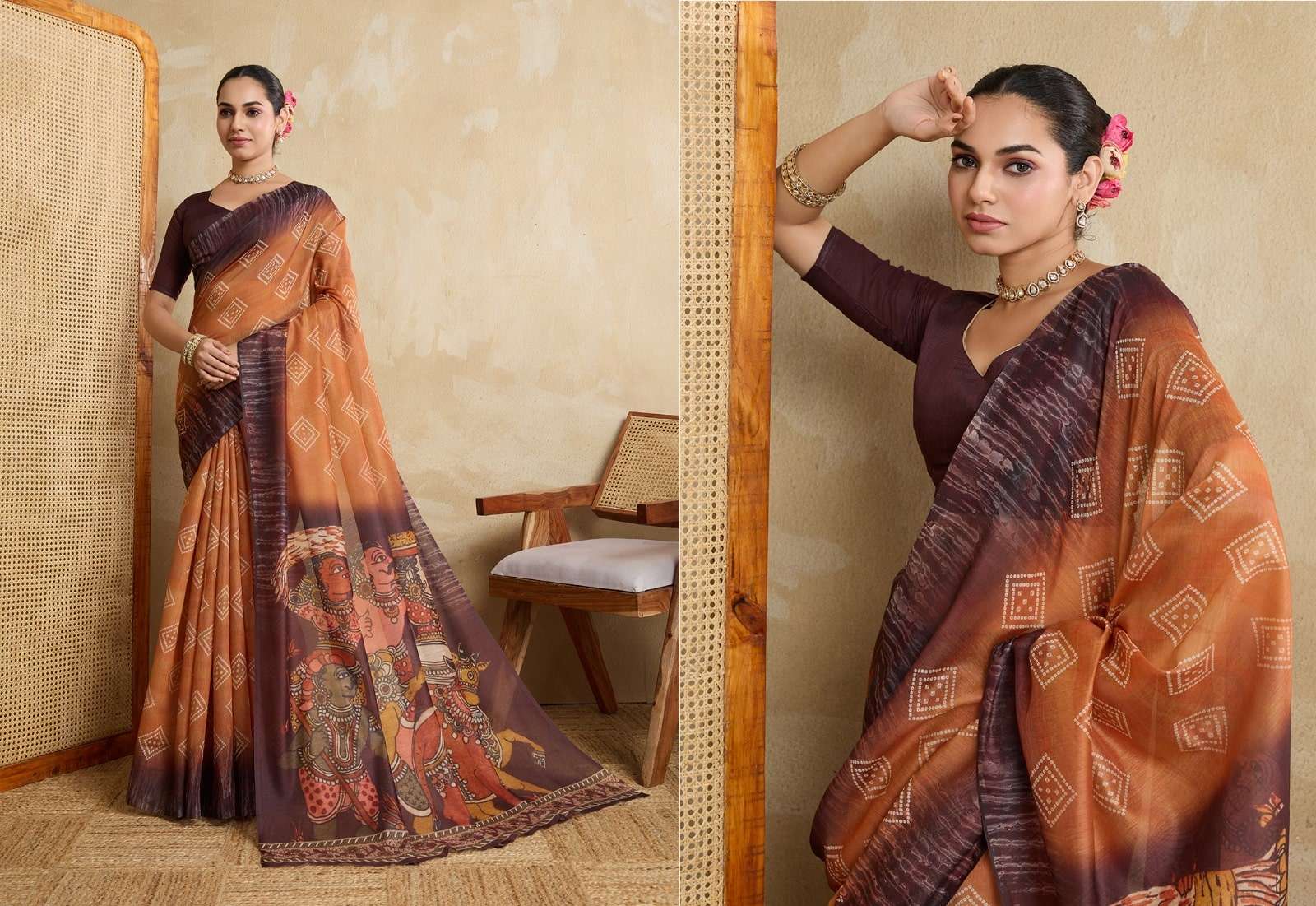 RADHA VOL-01 BY ASLIWHOLESALE DESIGNER CHANDERI PRINTED SAREES-00137
