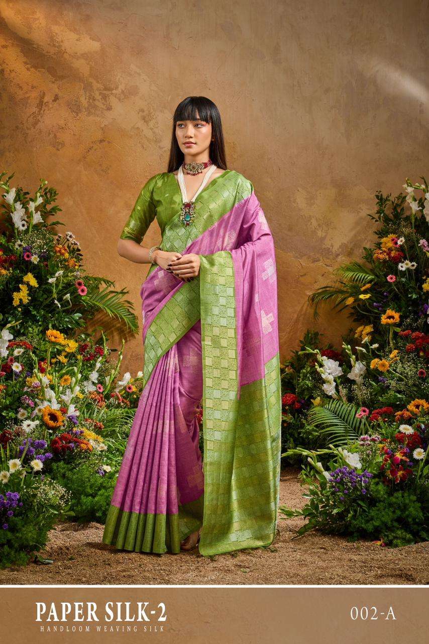 RAJTEX PAPER SILK 02 A TO F SERIES PURE SILK HANDLOOM WEAVING SAREES-00137