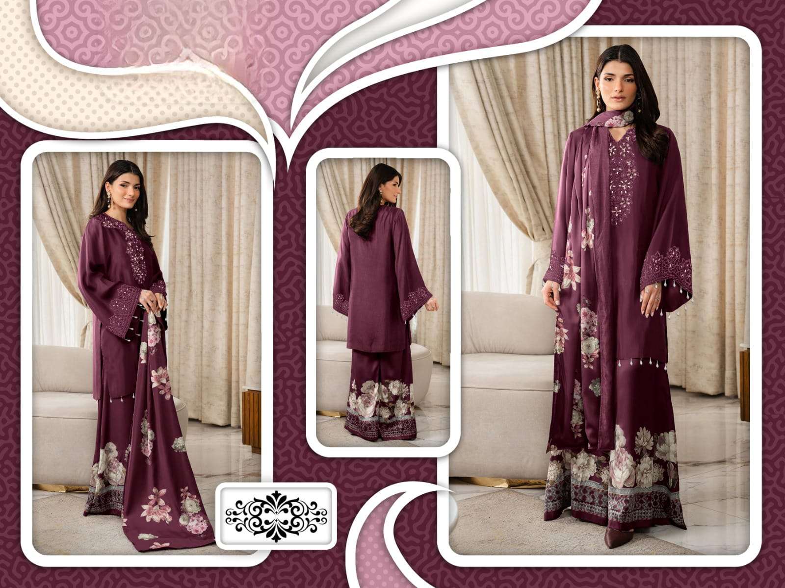 RIZVI VOL-6 BY ASLIWHOLESALE SOFT EMBROIDERY PAKISTANI SUITS-00318