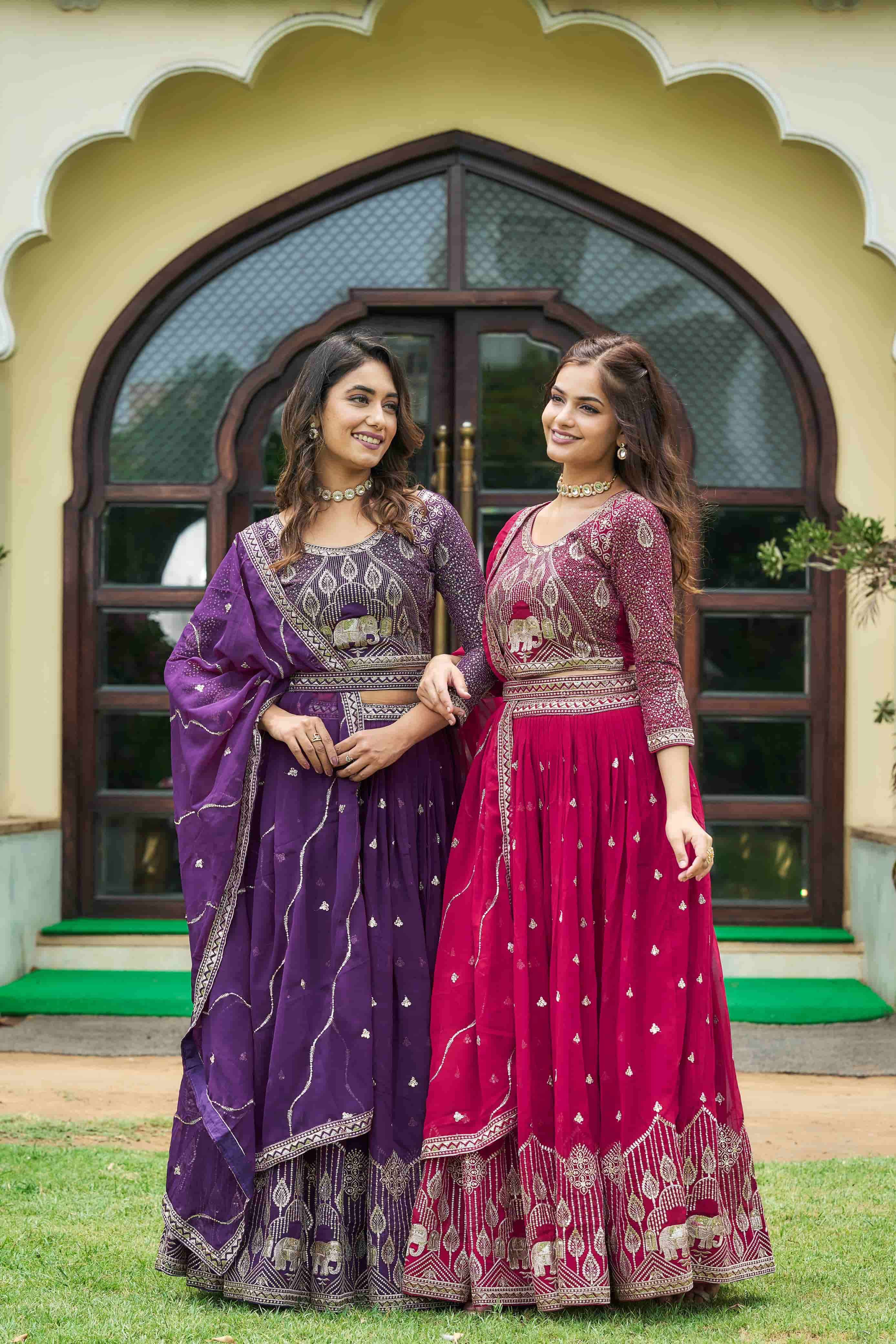 RM-023 BY ASLIWHOLESALE FAUX GEORGETTE EMBROIDERY LEEHNGAS-00236
