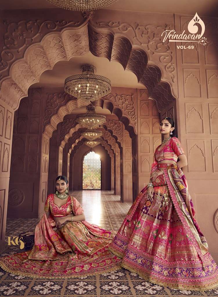 ROYAL VRINDAVAN VOL-69 10365 TO 10370 SERIES PURE BANARASI SILK EMBROIDERY LEHENGAS-00137