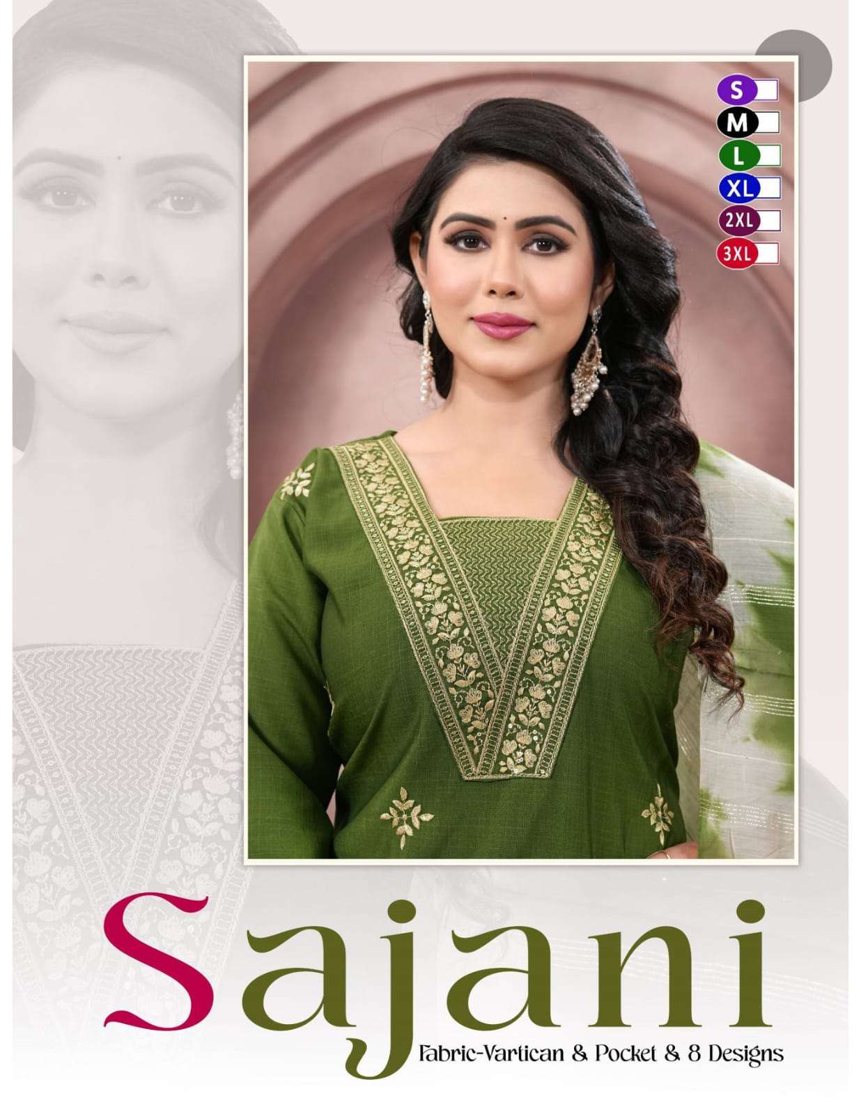 SAJANI BY ASLIWHOLESALE VERTICAN EMBROIDERY DRESSES-00320