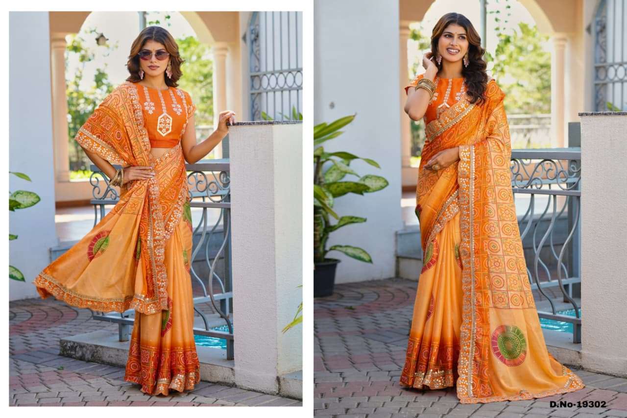 SALONI 19301 TO 19305 SERIES CHIFFON EMBROIDERY SAREES-00167