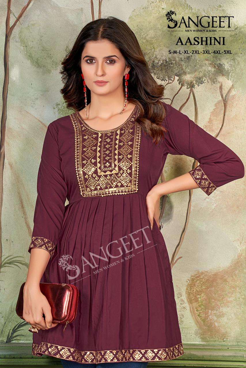 SANGEET AASHINI MALAI RAYON PRINTED TUNICS-00305