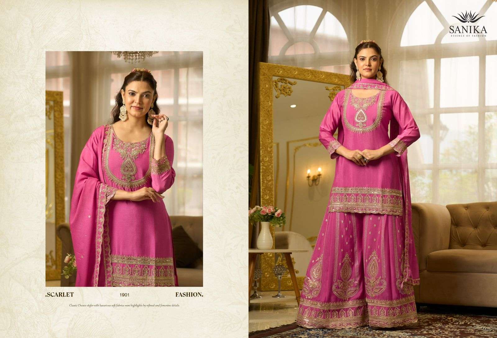 SANIKA FASHION ANMOL 1901 TO 1904 SERIES CHINON SILK EMBROIDERY DRESSES-00028