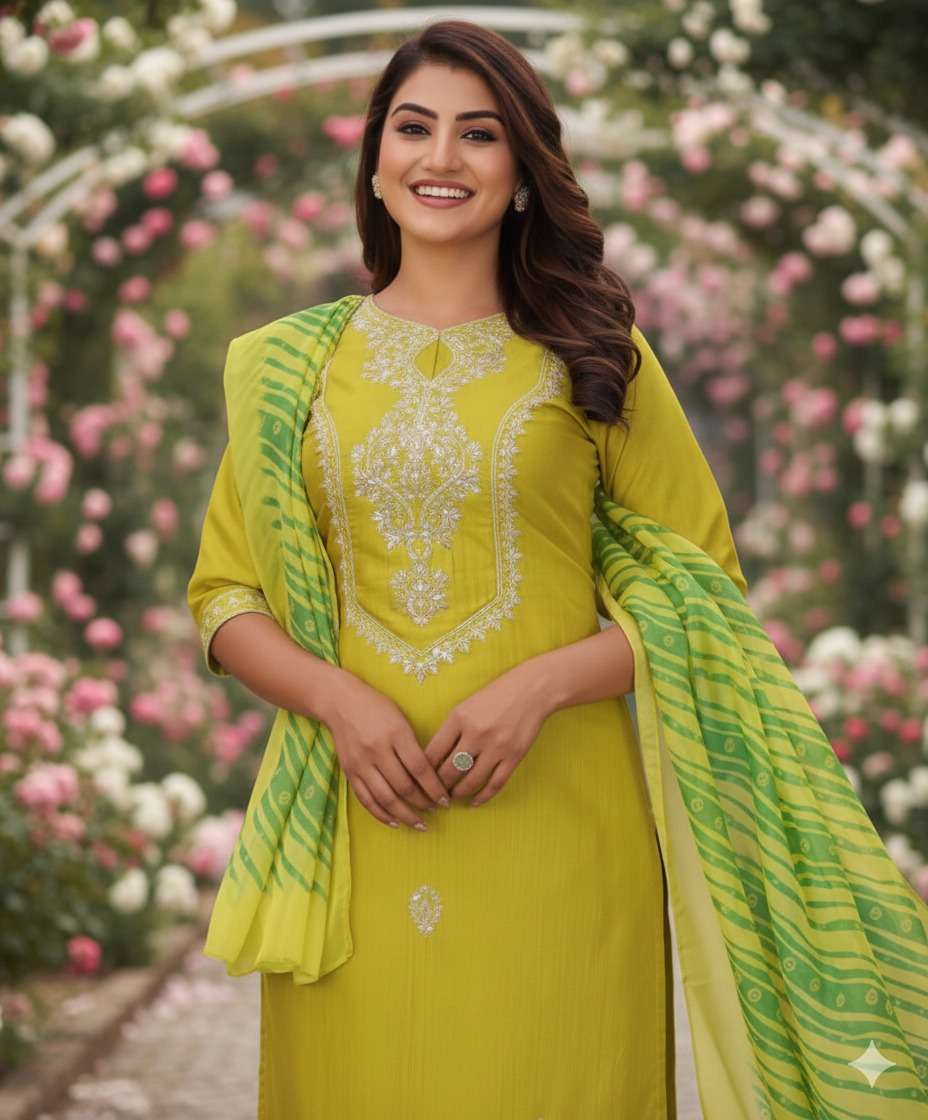 SARKAR BY ASLIWHOLESALE COTTON BLEND EMBROIDERY STITCHED DRESSES-00265