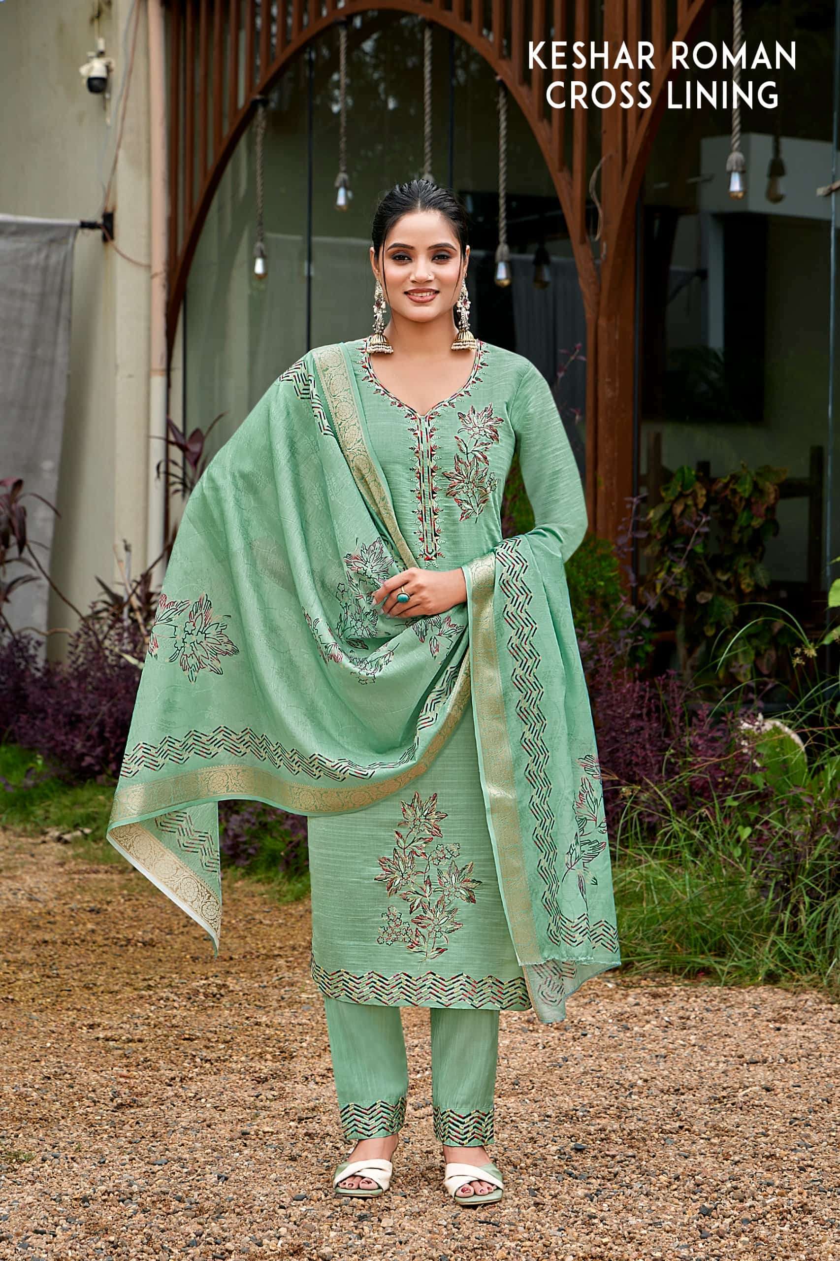 SAVYA VOL-22 BY ASLIWHOLESALE VATICAN SILK EMBROIDERY STITCHED DRESSES-00014
