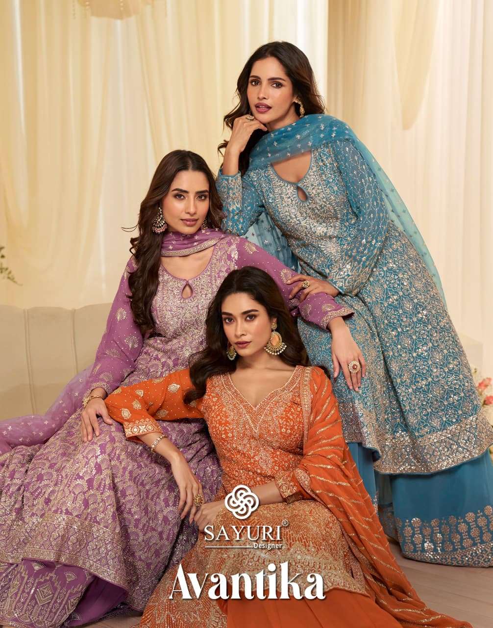 SAYURI AVANTIKA 10229 TO 10231 SERIES GEORGETTE EMBROIDERY DRESSES-00150