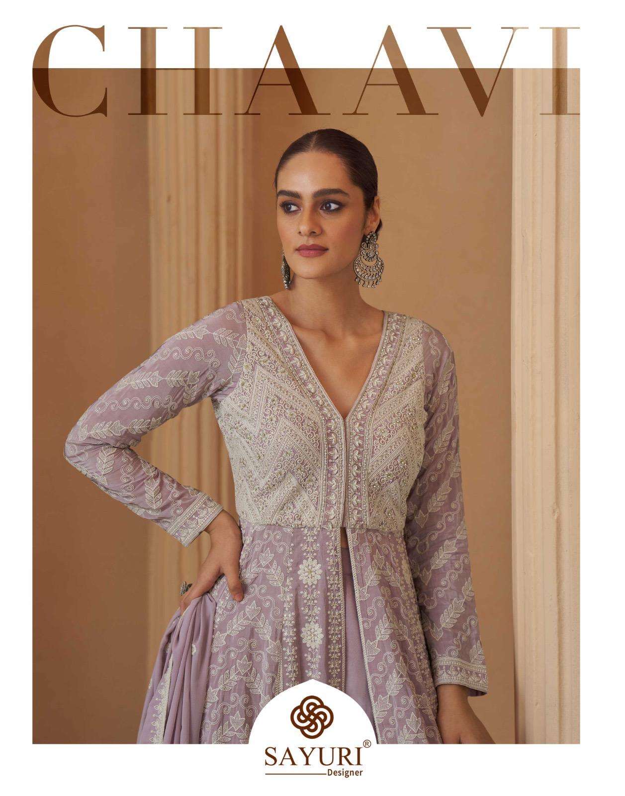 SAYURI CHAAVI 10024 TO 10025 SERIES GEORGETTE EMBROIDERY GOWNS-00150