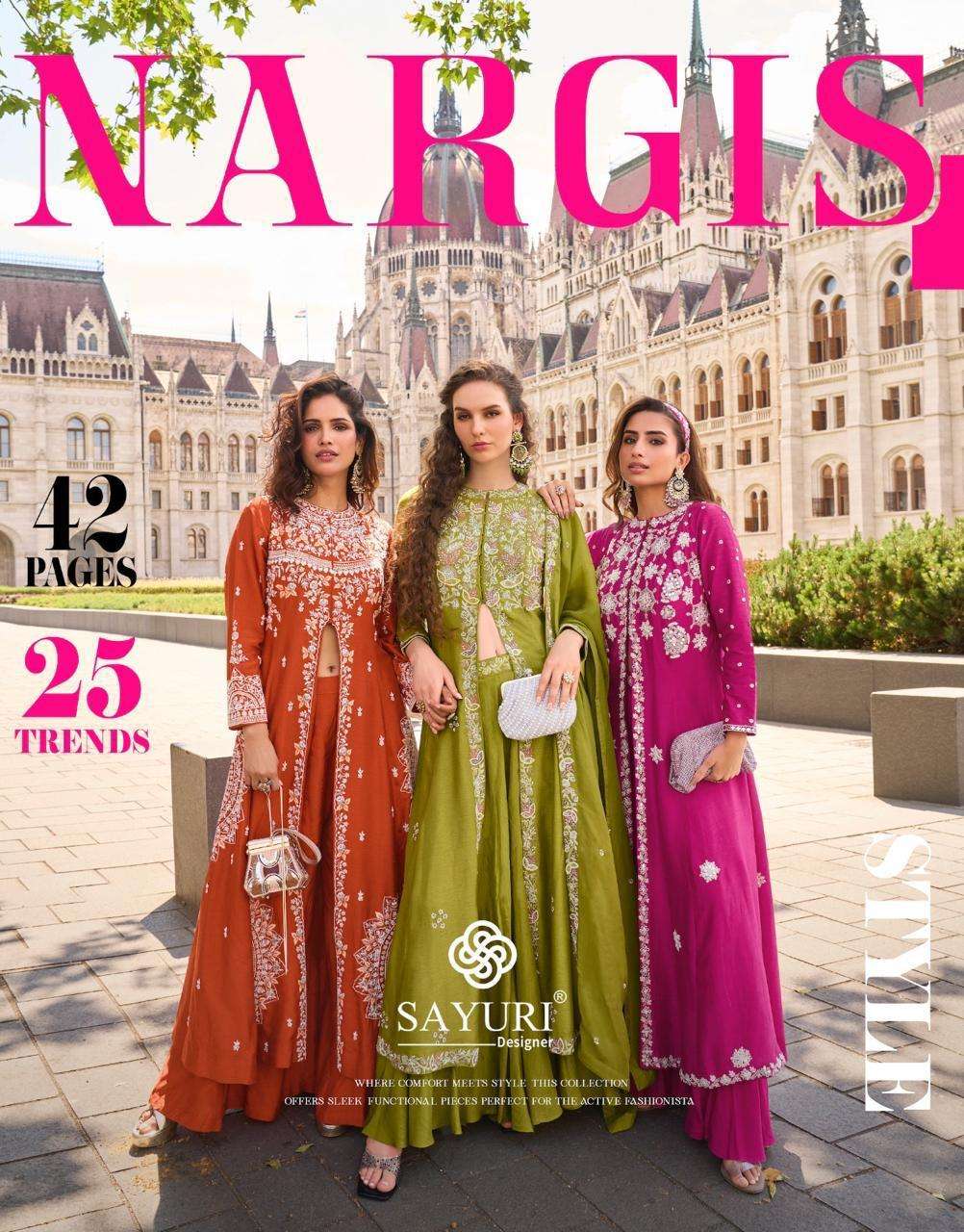 SAYURI NARGIS SILK ORGANZA EMBROIDERY STITCHED DRESSES-00095
