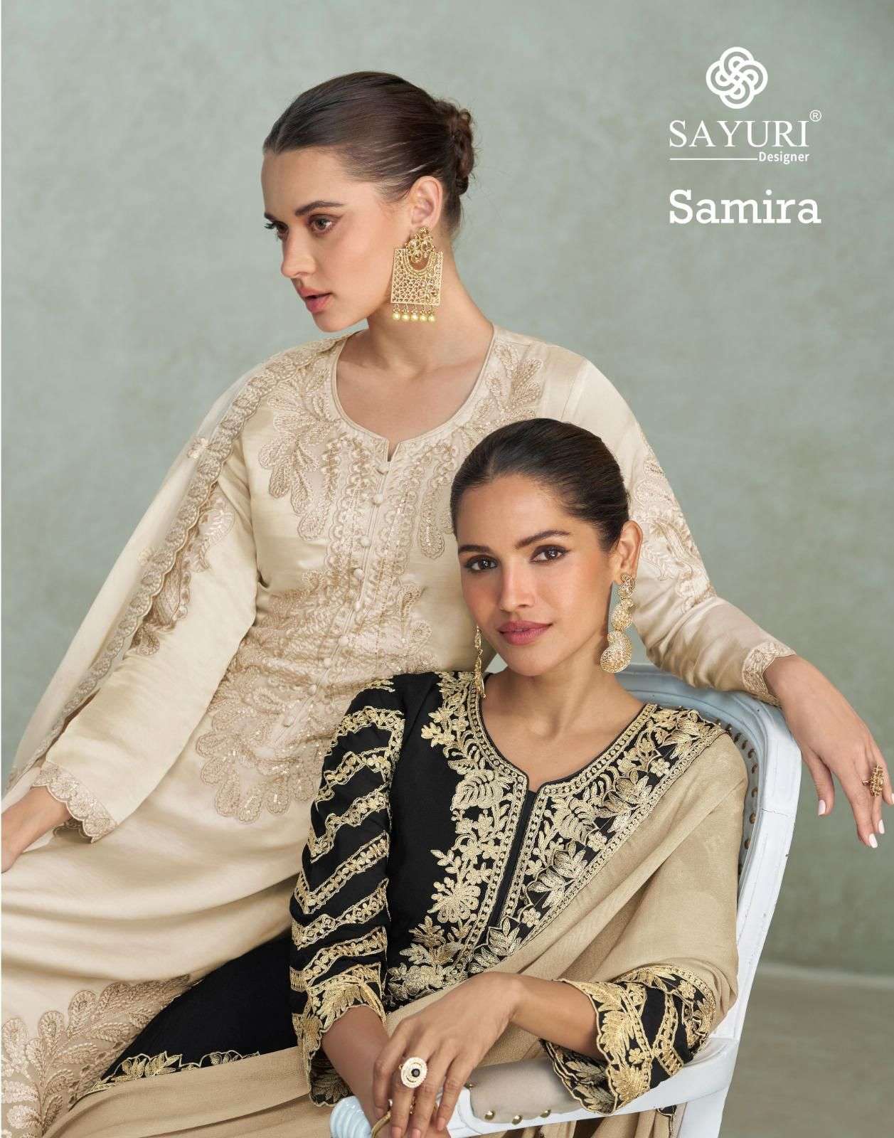 SAYURI SAMIRA 5816 TO 5817 SERIES PURE CHINON SILK EMBROIDERY DRESSES-00150