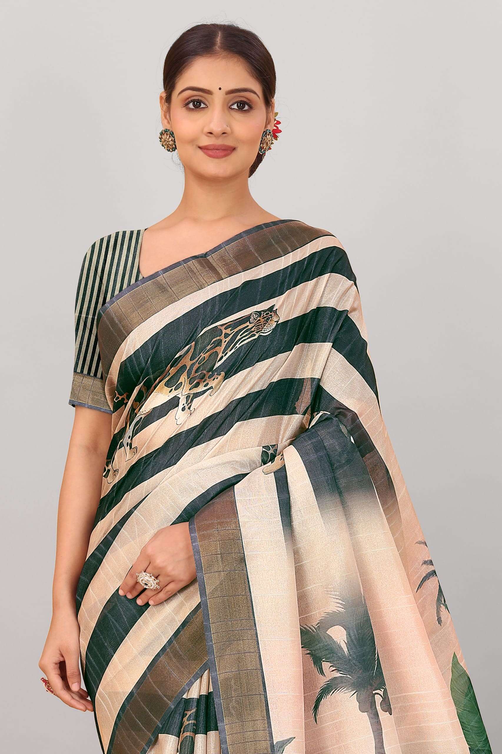 SC-LEO HANDLOOM BY ASLIWHOLESALE SLUB SILK PRINTED SAREES-00292