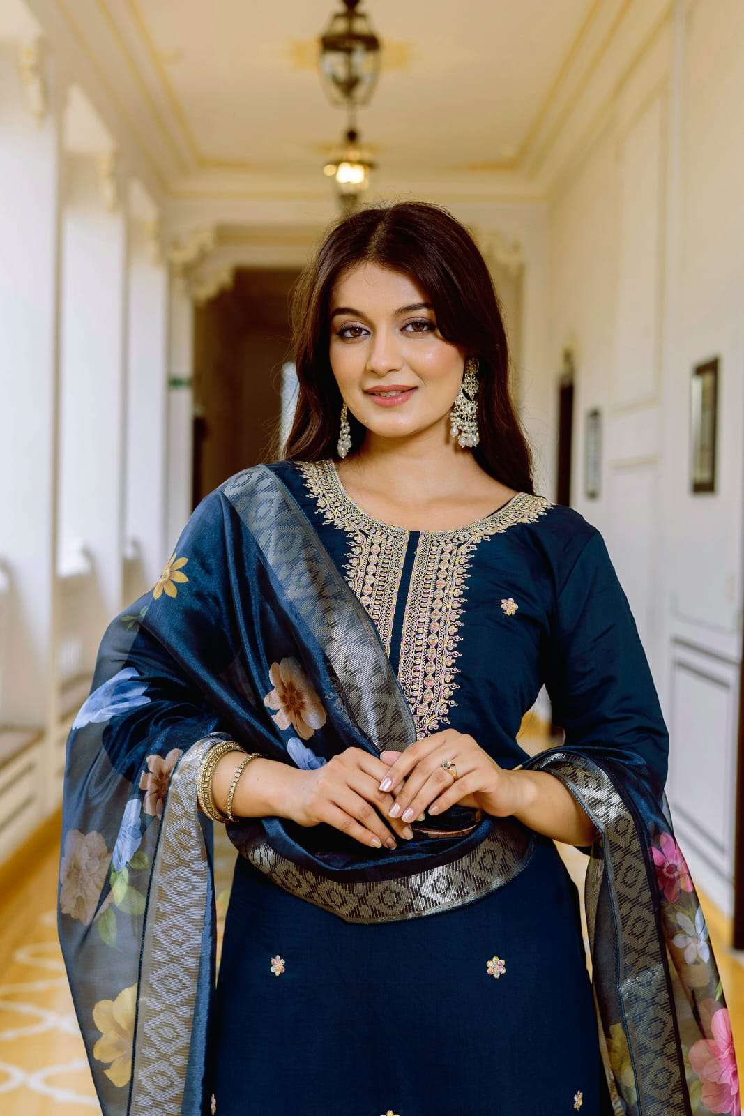 SC33 BY ASLIWHOLESALE VISCOSE CHANDERI STITCHED DRESSES-00264