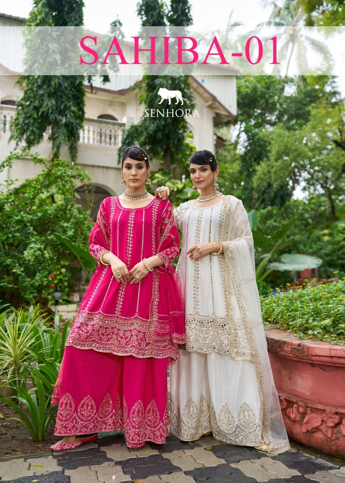 SENHORA SAHIBA VOL-01 A TO G SERIES CHINON EMBROIDERY SHARARA  DRESSES-00035